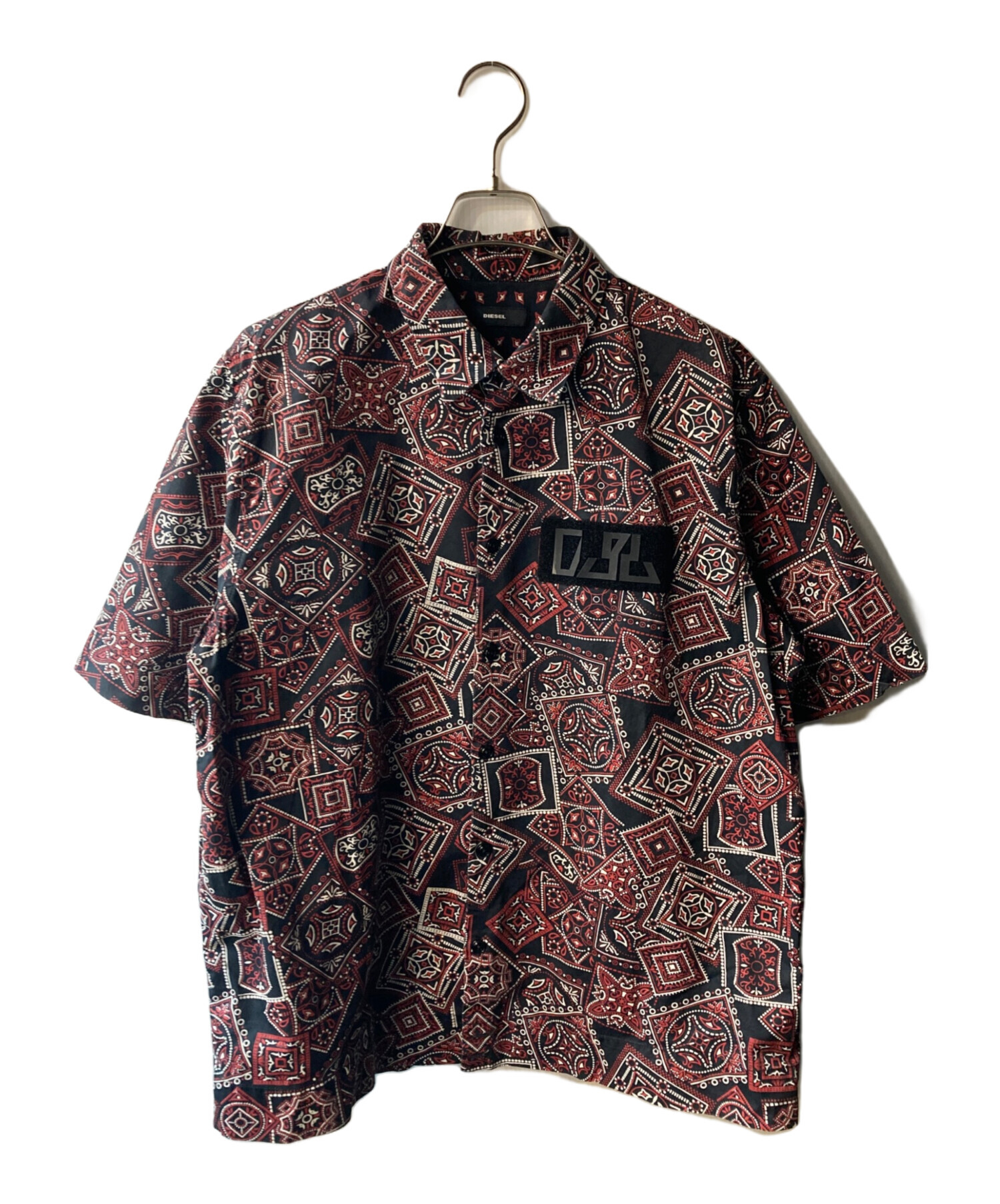 美品　DIESEL ペイズリー柄 ワークシャツ ビッグサイズ XL 総柄 中古・古着通販】DIESEL (ディーゼル) ペイズリー柄シャツ ブラック