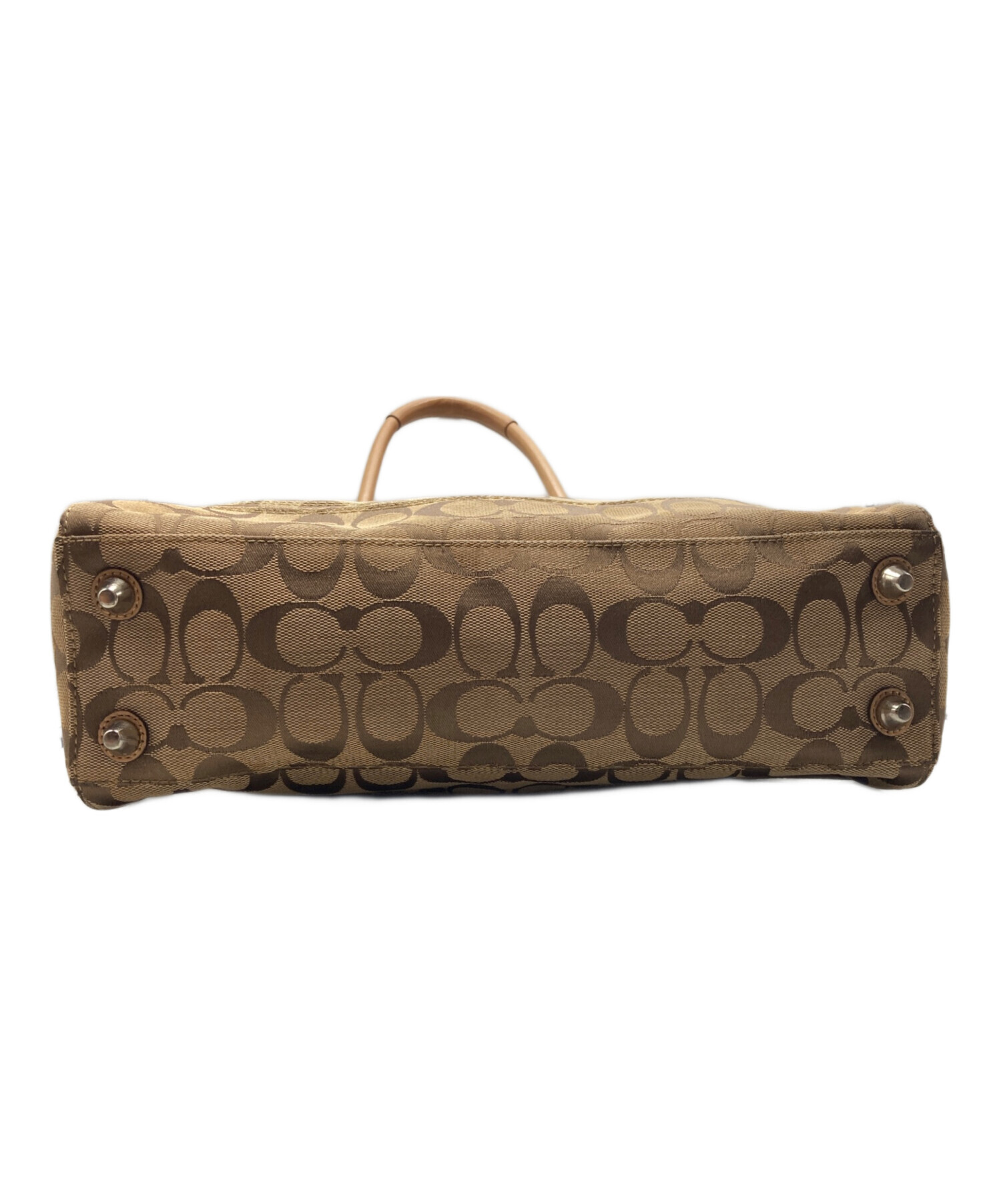 中古・古着通販】COACH (コーチ) シグネチャーハンドバッグ ブラウン