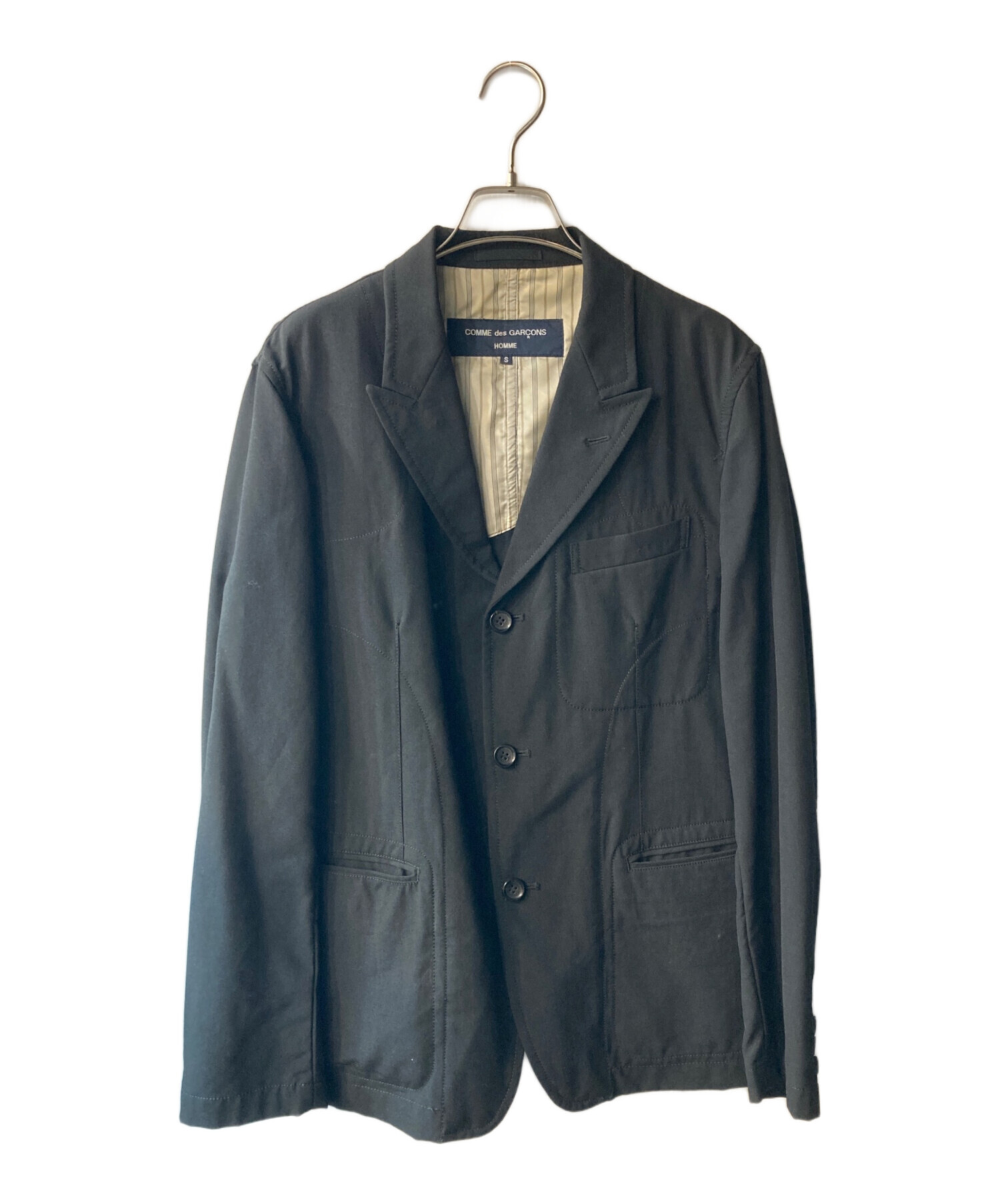 美品【COMME des GARCONS HOMME】3B テーラードジャケット COMME des GARCONS HOMME ウールサージ製品縮絨3Bジャケット