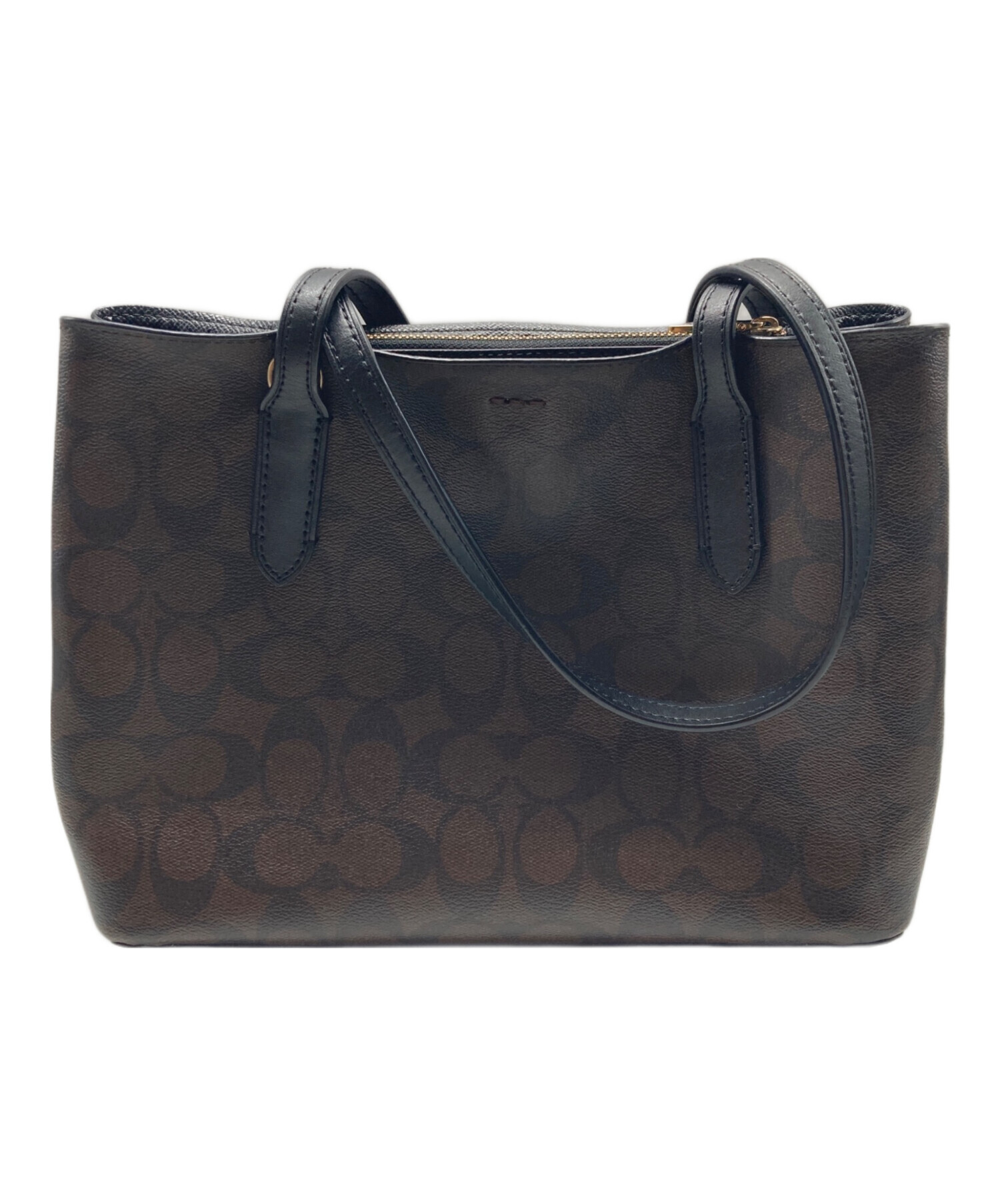 中古・古着通販】COACH (コーチ) ハンドバッグ ブラック×ブラウン 
