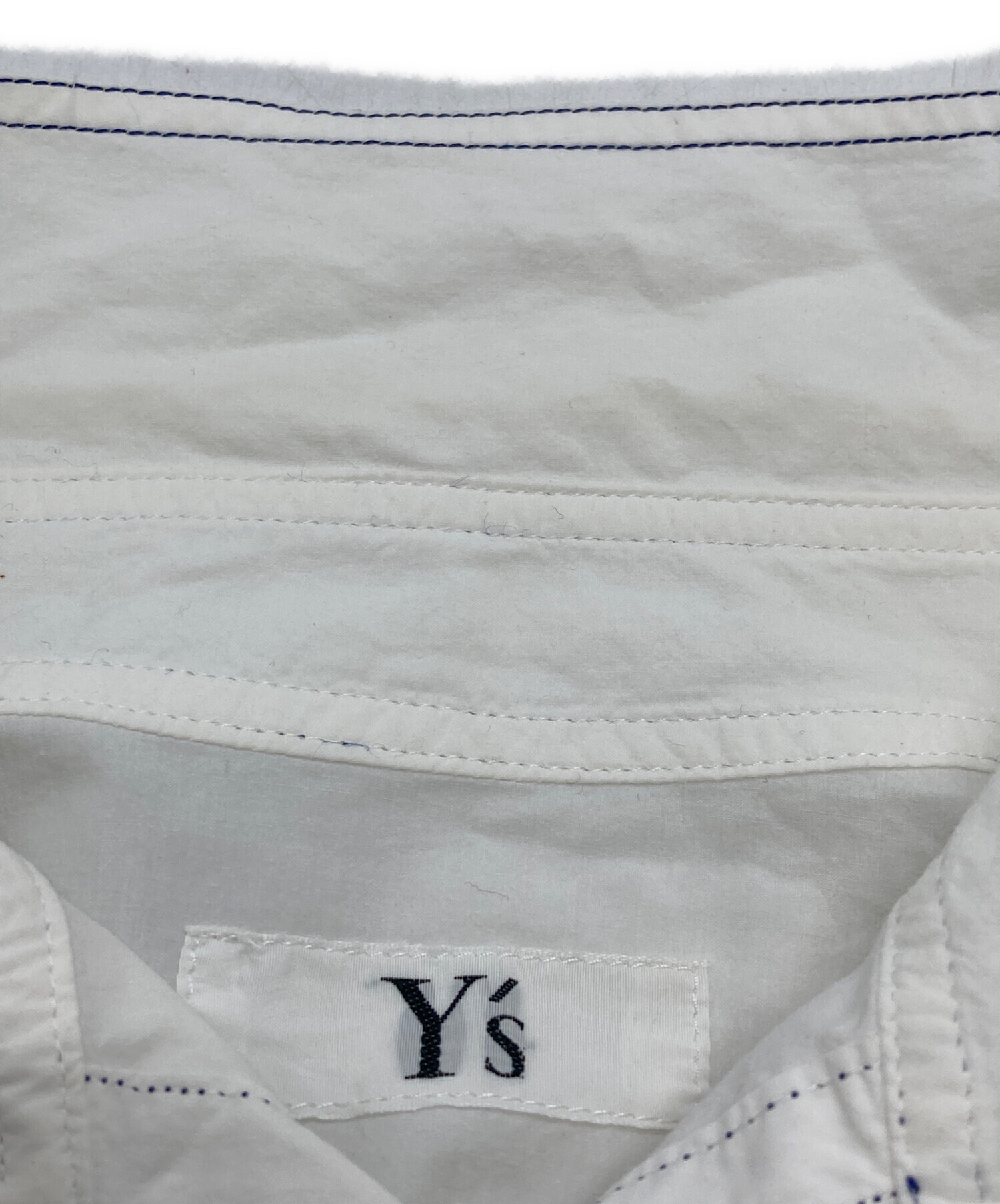 中古・古着通販】Y's (ワイズ) カラーステッチシャツ ホワイト サイズ