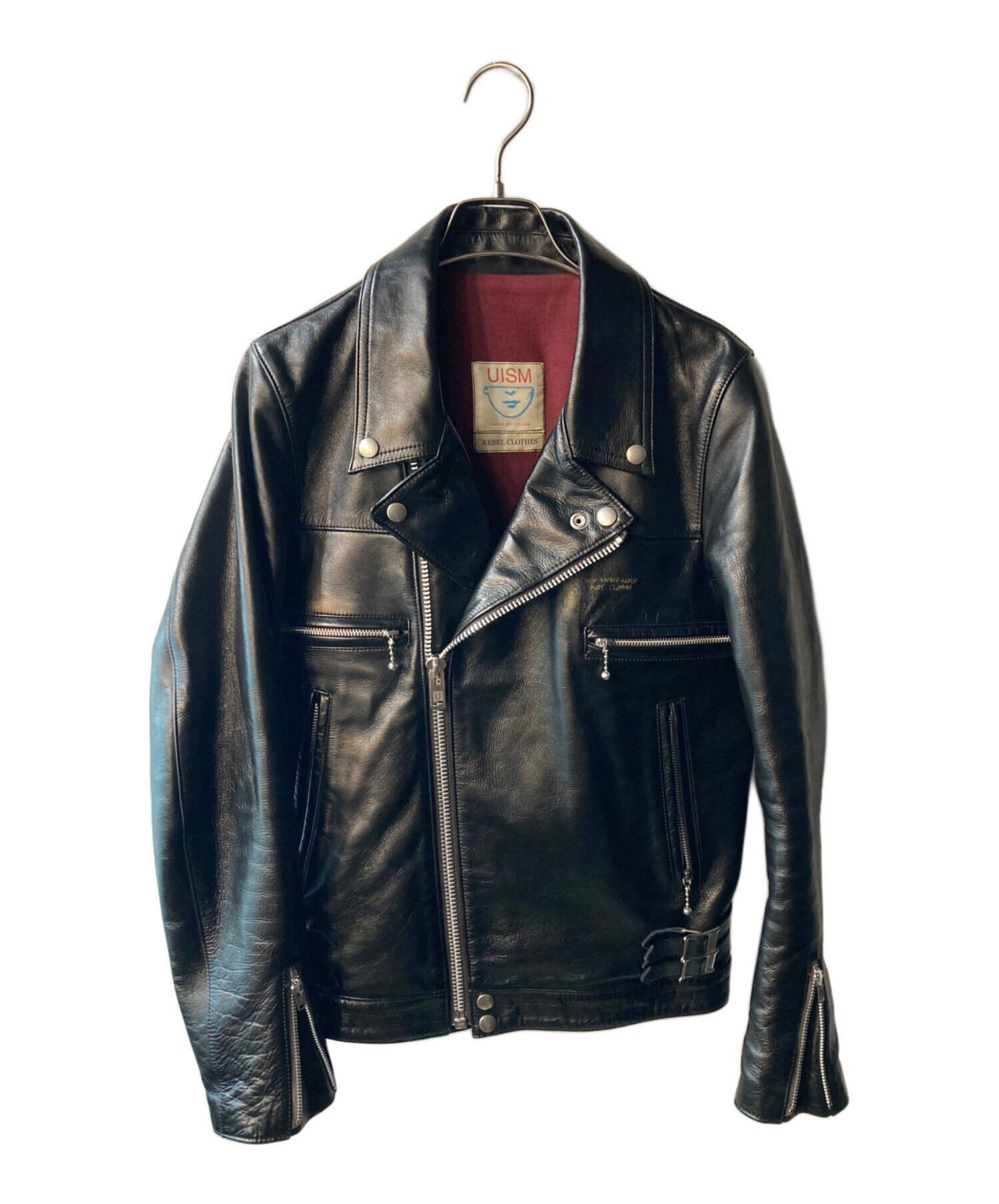 美品 UNDERCOVER カウハイド ダブルライダースジャケット 黒 3 中古・古着通販】UNDERCOVER (アンダーカバー) カウハイド ダブル