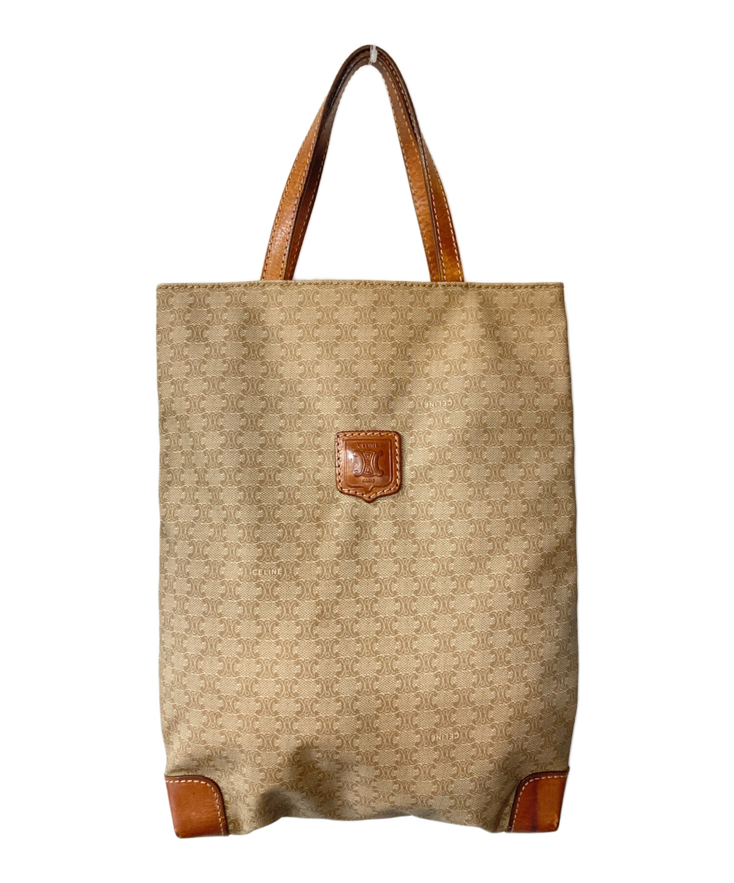 【Celine】マカダム柄トートバッグ 中古・古着通販】CELINE (セリーヌ) マカダム柄トートバッグ ベージュ
