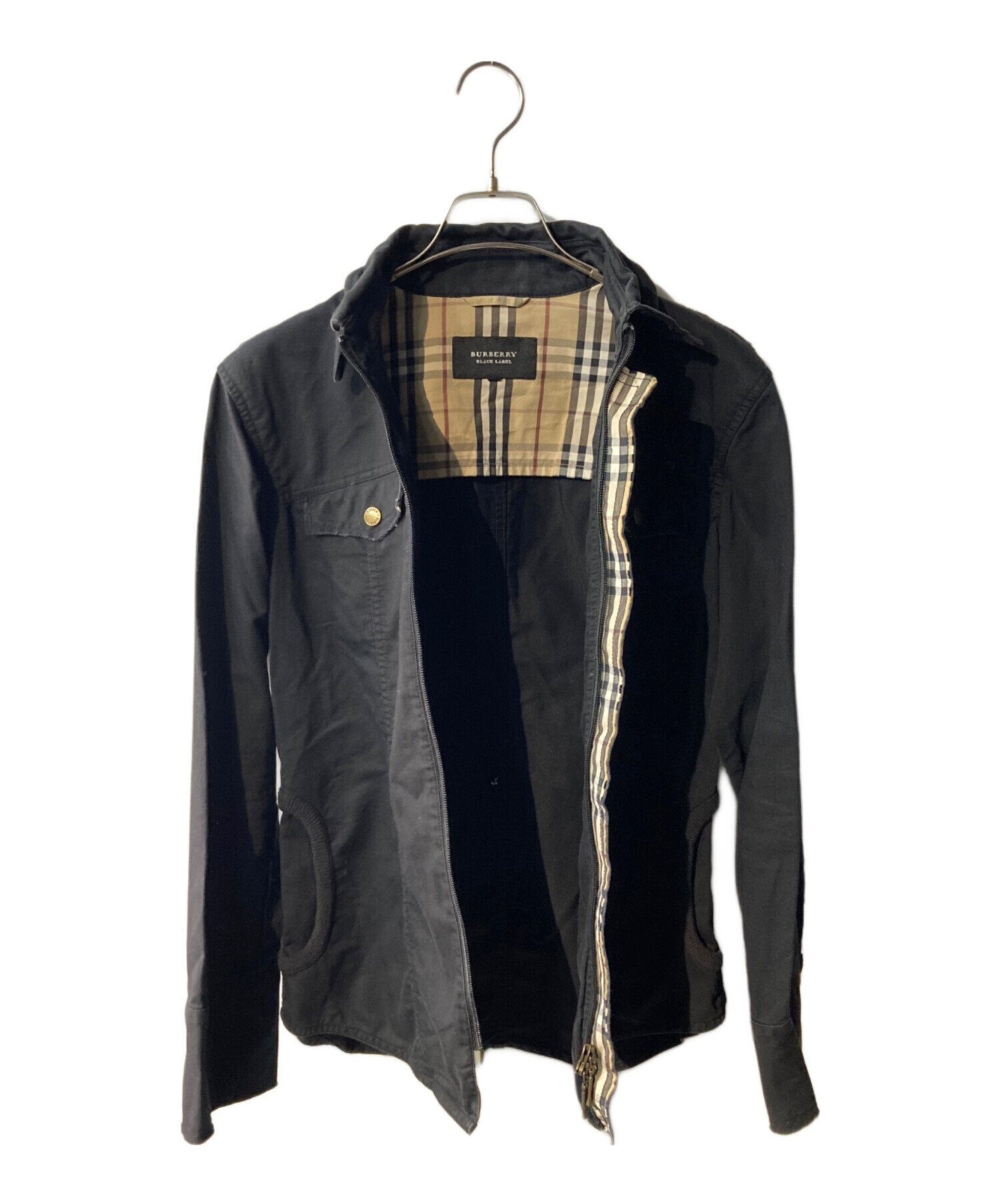 BURBERRY ブラック ミリタリージャケット 中古・古着通販】BURBERRY BLACK LABEL (バーバリーブラックレーベル