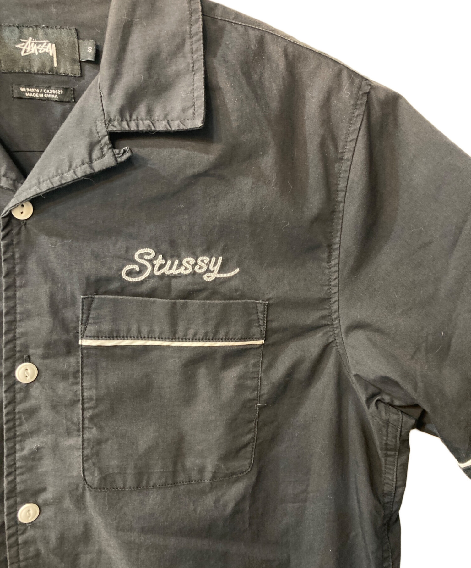 中古・古着通販】stussy (ステューシー) ボーリングシャツ ブラック