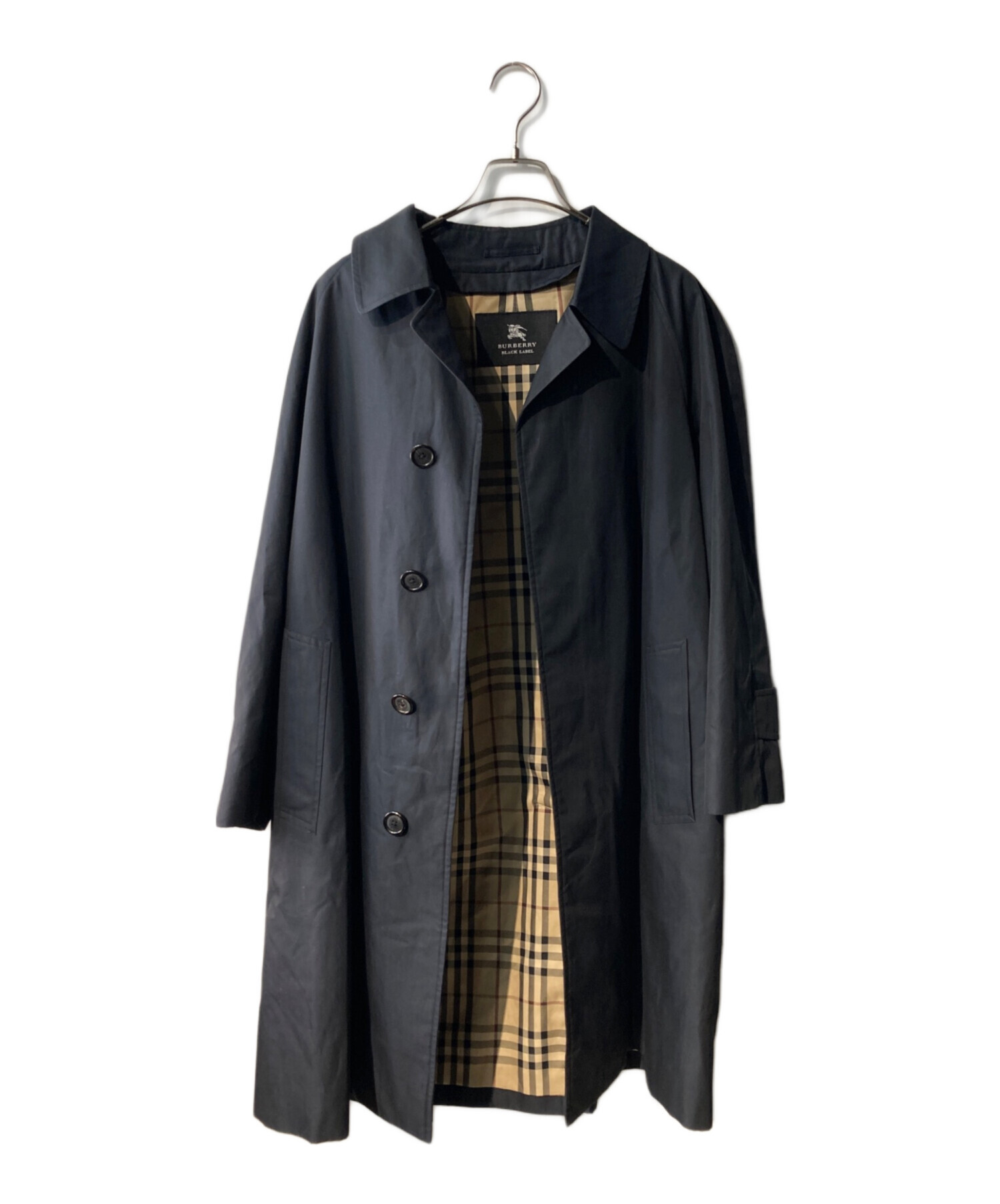 48548★年 バーバリーブラックレーベル コート 裏地ロゴ総柄 ” 中古・古着通販】BURBERRY BLACK LABEL (バーバリーブラックレーベル