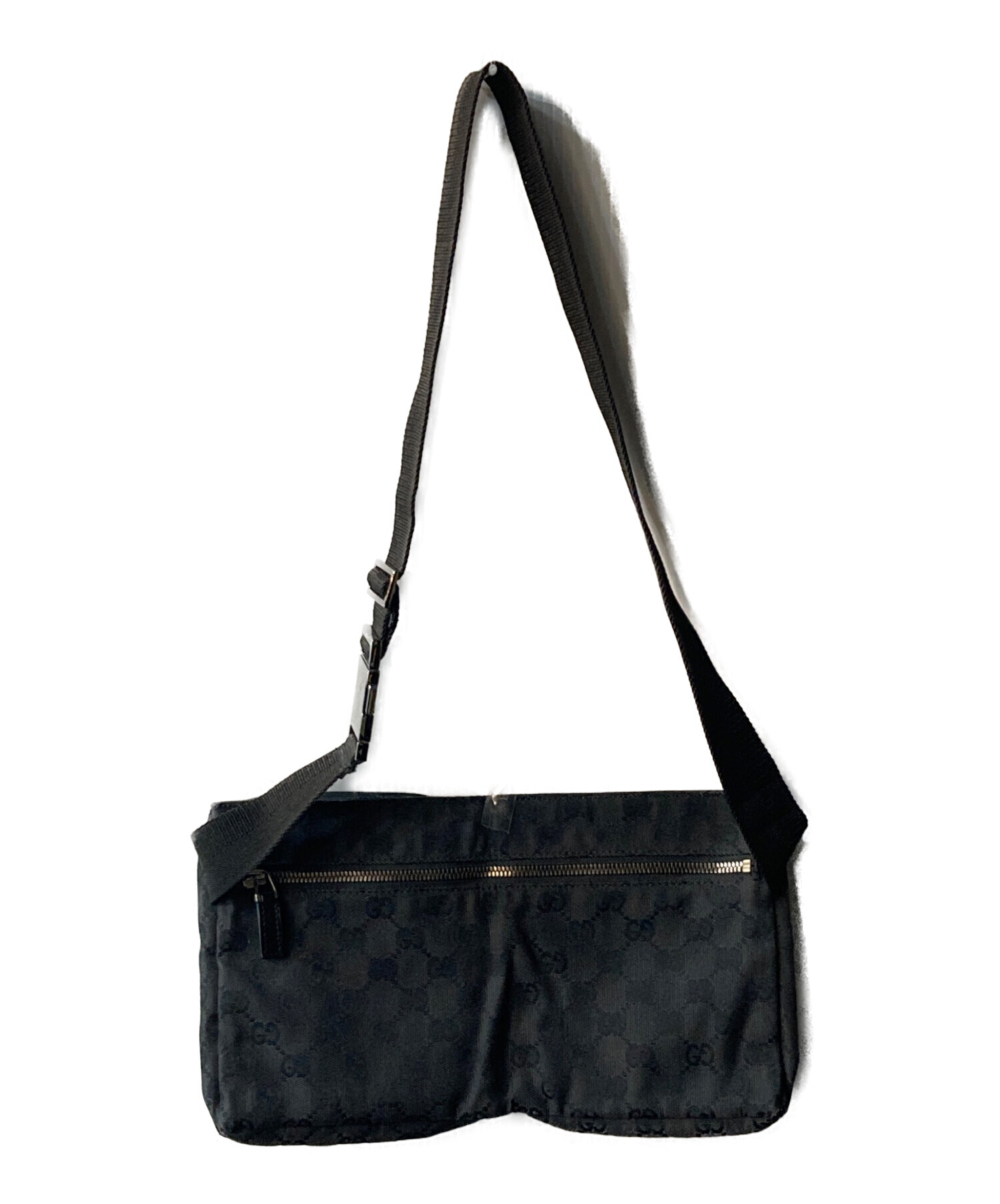 美品✨GUCCI グッチ ウエストバッグ ウエストポーチ GGキャンバス 中古・古着通販】GUCCI (グッチ) GGキャンバスウエストポーチ ブラック