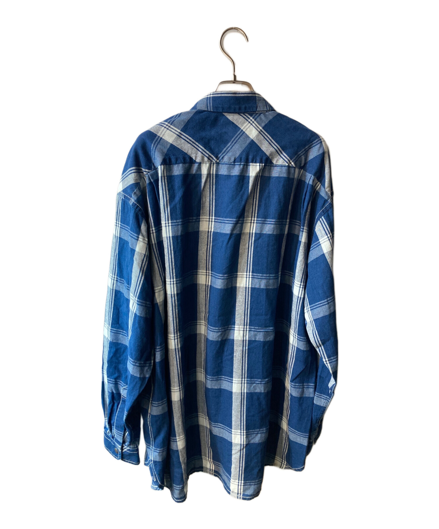中古・古着通販】and wander (アンドワンダー) Indigo Check LS Shirt
