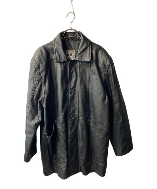 中古・古着通販】USED (ユーズド) レザーハーフコート ブラック サイズ