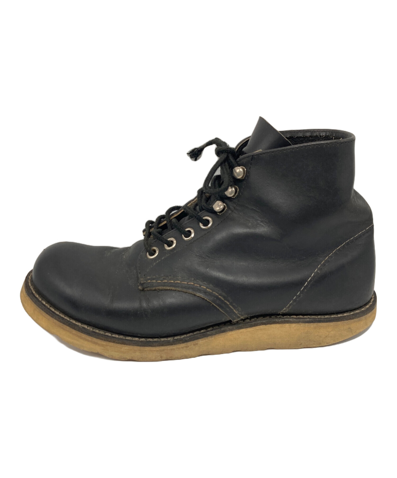 RED WING レッドウィング ワーク ブーツ ブラック系【中古】 中古・古着通販】RED WING (レッドウィング) プレーントゥワークブーツ
