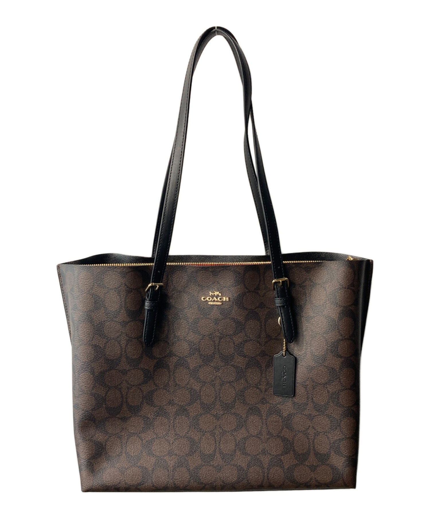 COACH ブラックレザートートバッグ トート バッグ  コーチ COACH コーチ バッグ キャンバス トート