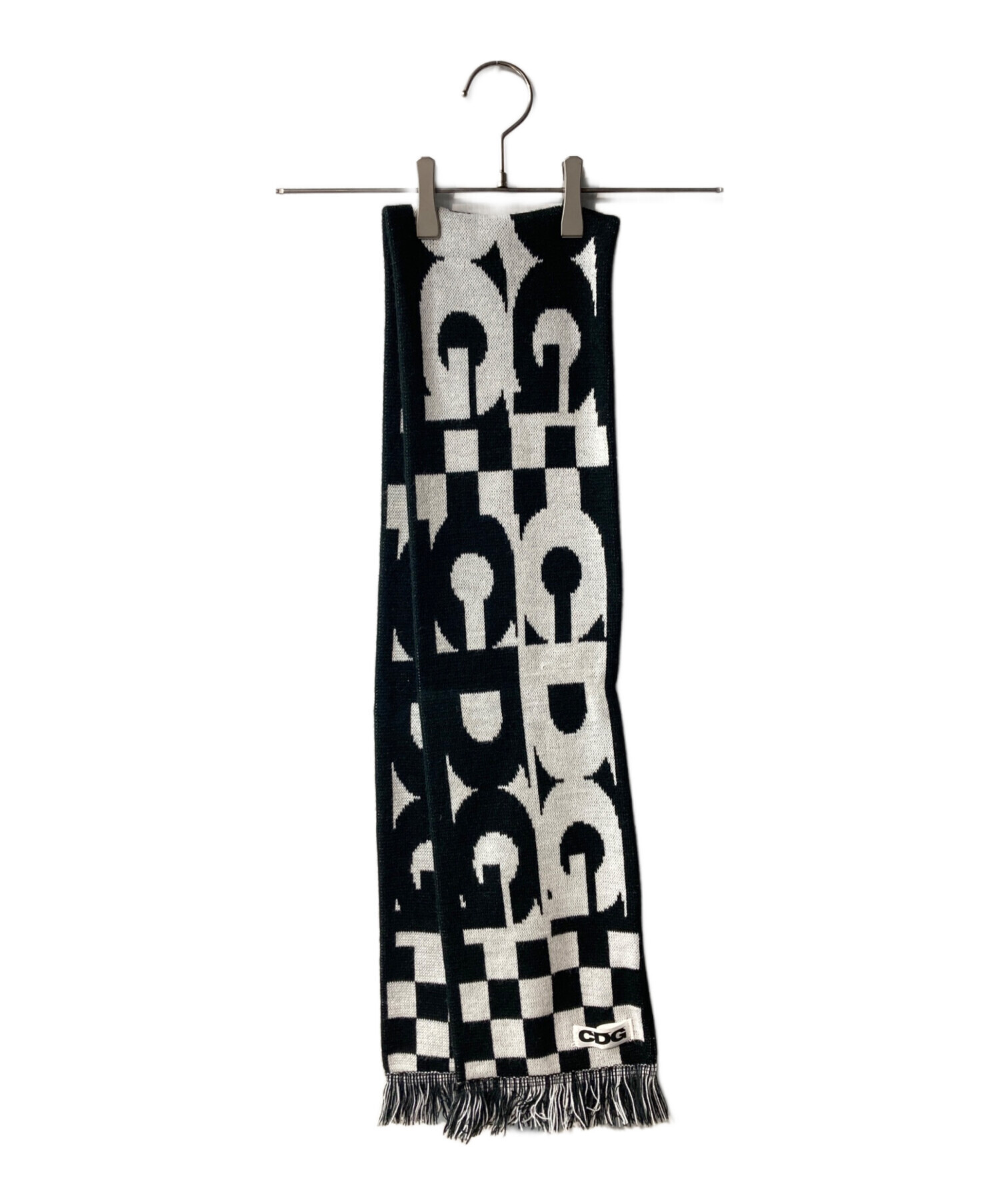 CDG x G-DRAGONチェック柄マフラー ブラック/ホワイト CDG x G-DRAGON