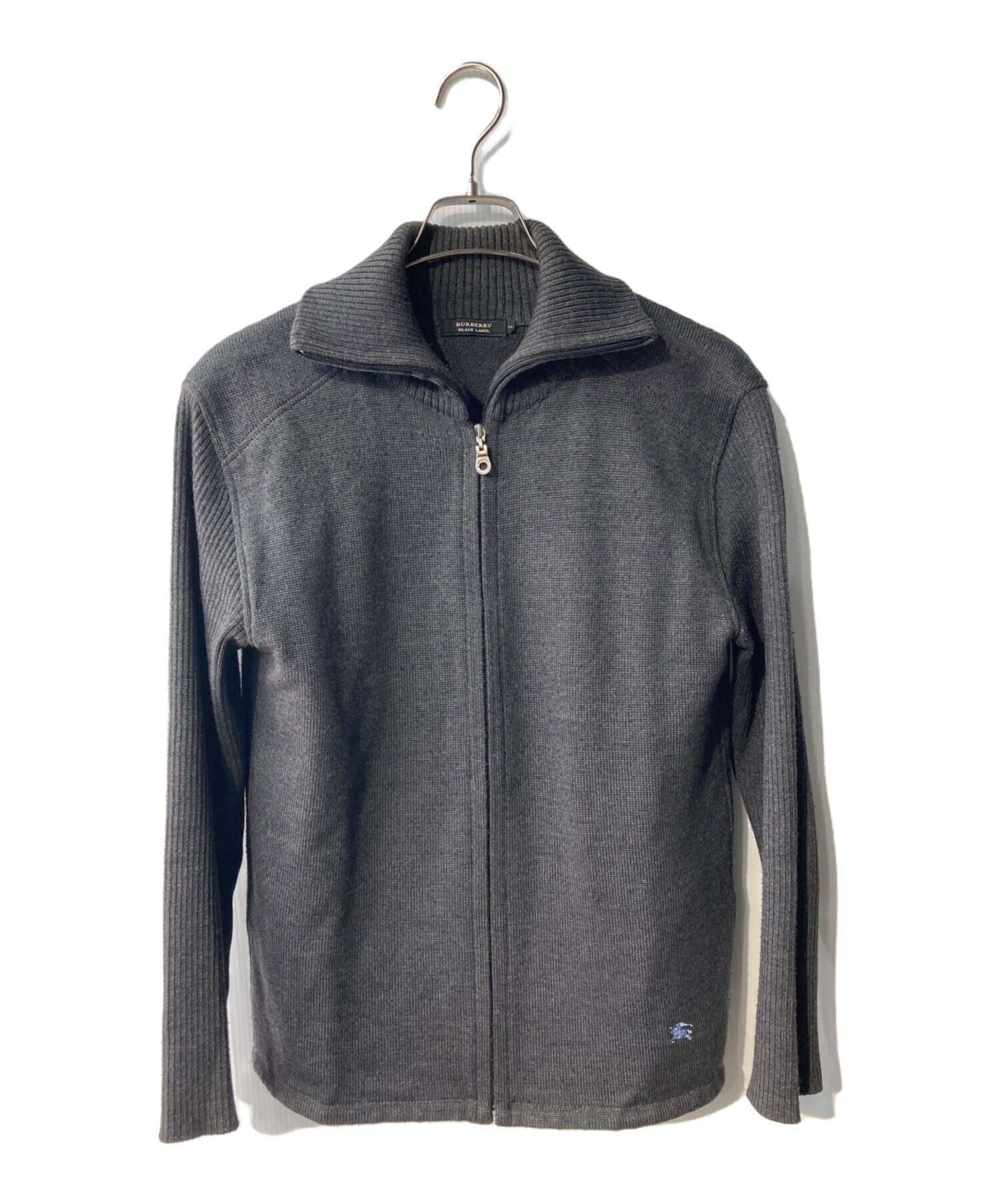 [美品]BURBERRY BLACKLABELニットジャケットファー付き 中古・古着通販】BURBERRY BLACK LABEL (バーバリーブラックレーベル
