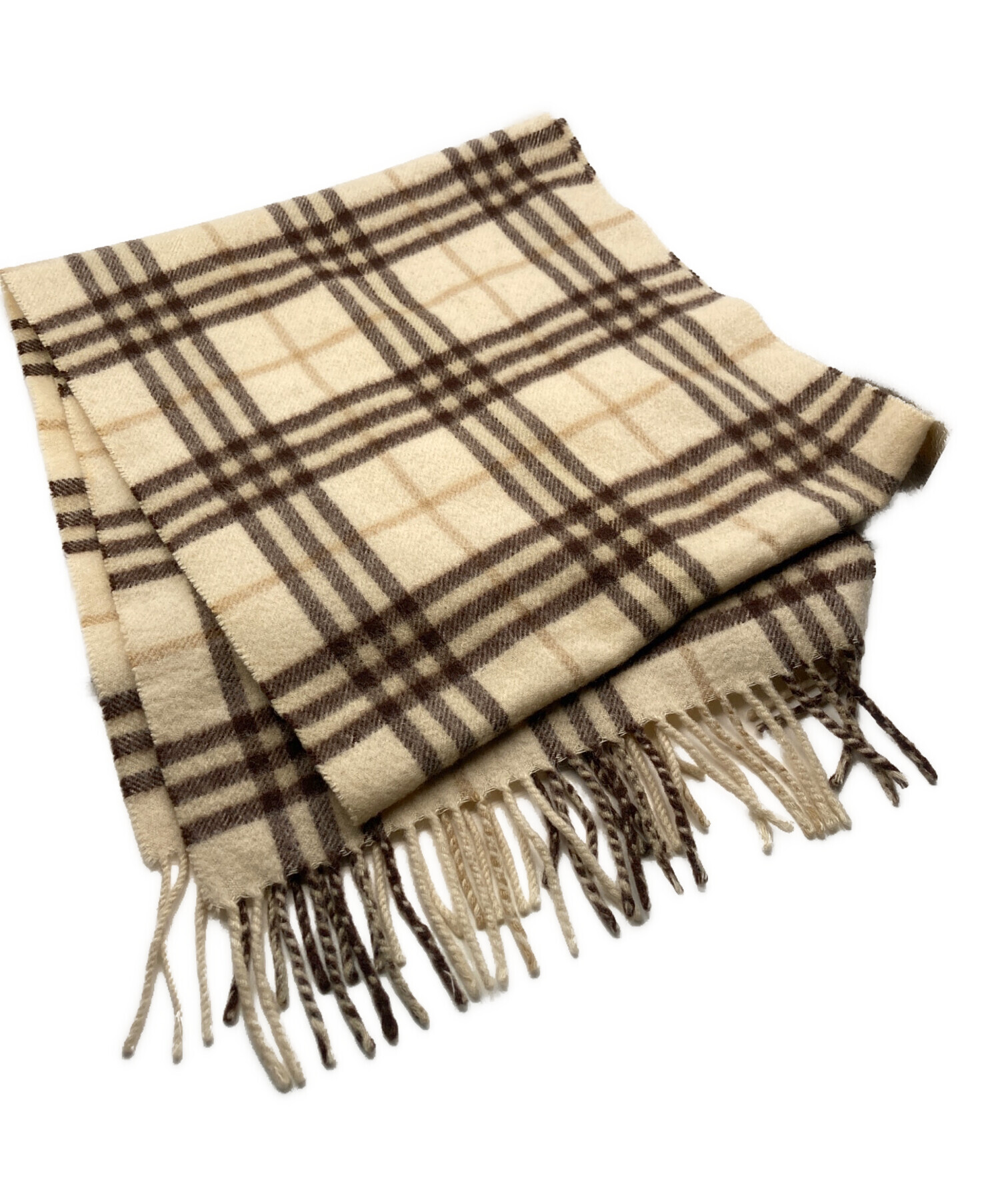 【バーバリーロンドン】マフラー ロゴ カシミヤ混 ベージュ 中古・古着通販】BURBERRY LONDON (バーバリーロンドン) カシミヤ