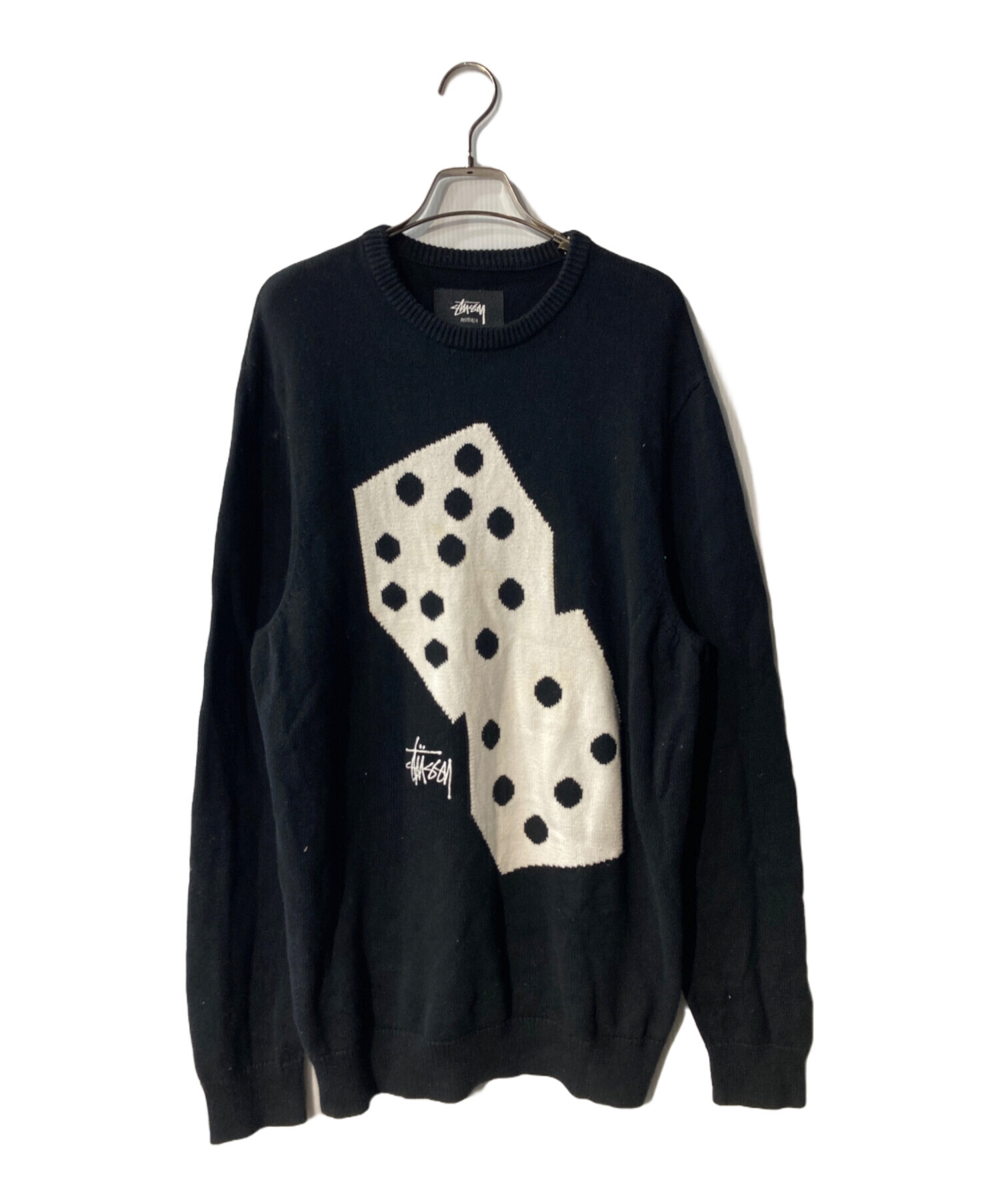 Stussy サイコロプリント ニット 中古・古着通販】stussy (ステューシー) ダイスニット ブラック サイズ