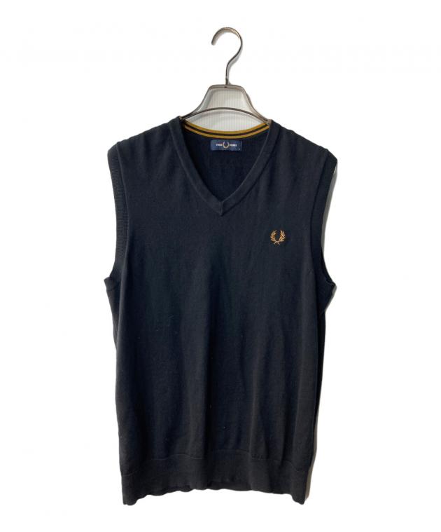 中古・古着通販】FRED PERRY (フレッドペリー) ニットベスト ブラック