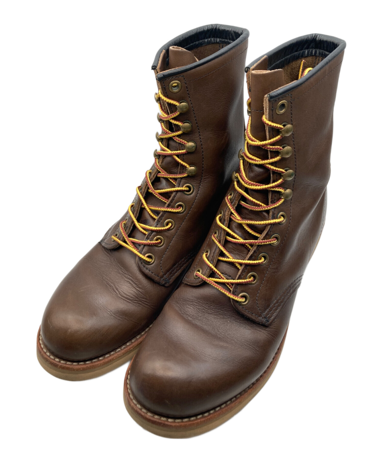 RED WING ワークブーツ ブラウン 中古・古着通販】RED WING (レッドウィング) 8-inch round-toe work