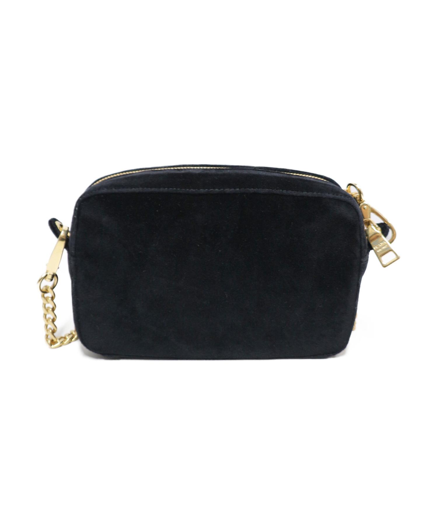 中古・古着通販】PRADA (プラダ) ベロアチェーンショルダーバッグ