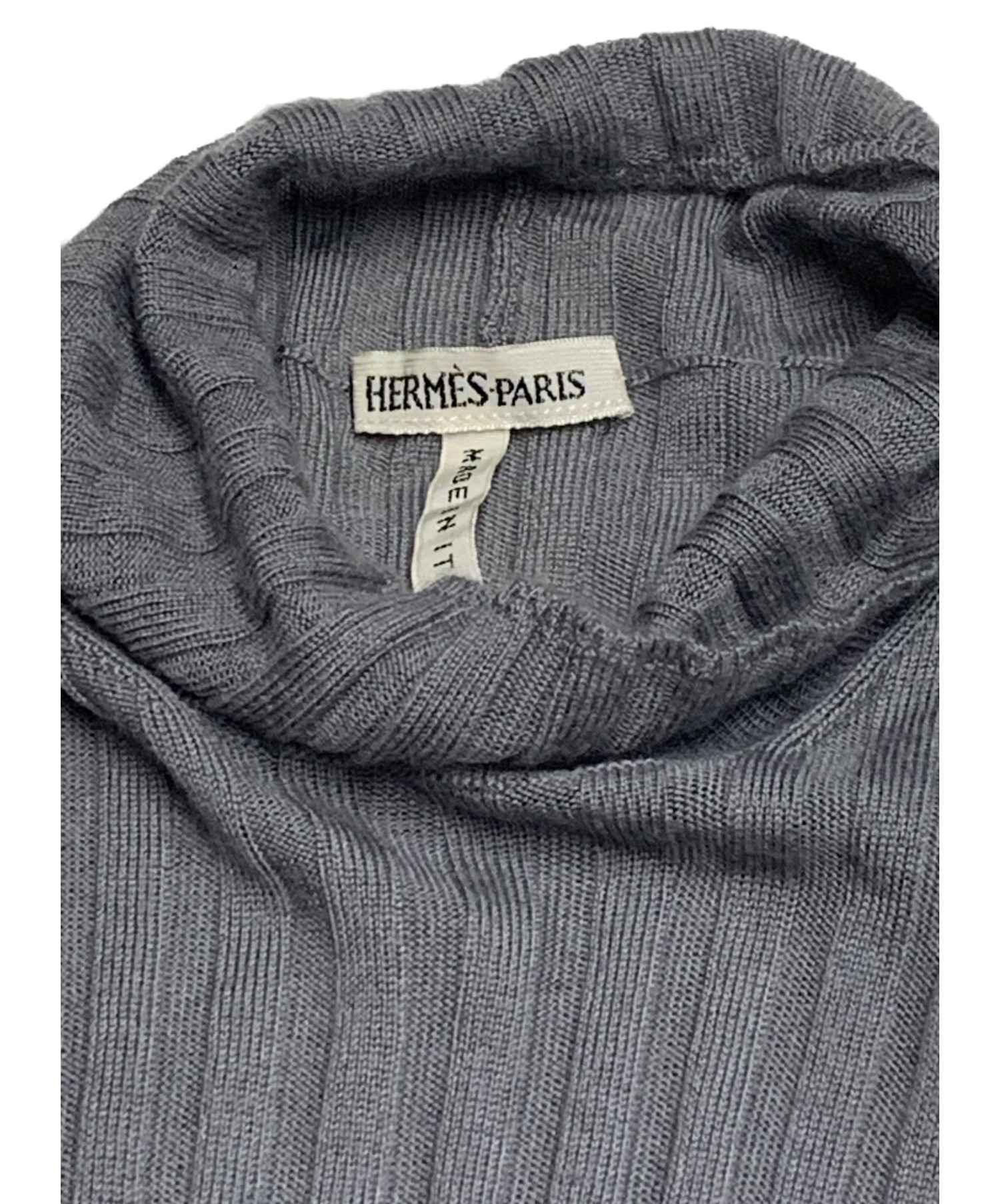 中古・古着通販】HERMES (エルメス) カシミヤノースリーブリブニット 