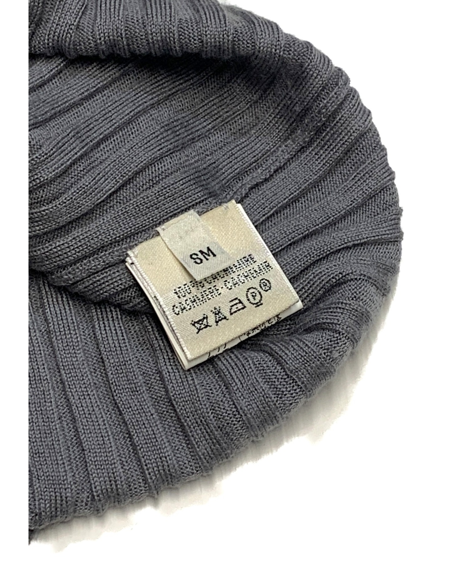 中古・古着通販】HERMES (エルメス) カシミヤノースリーブリブニット
