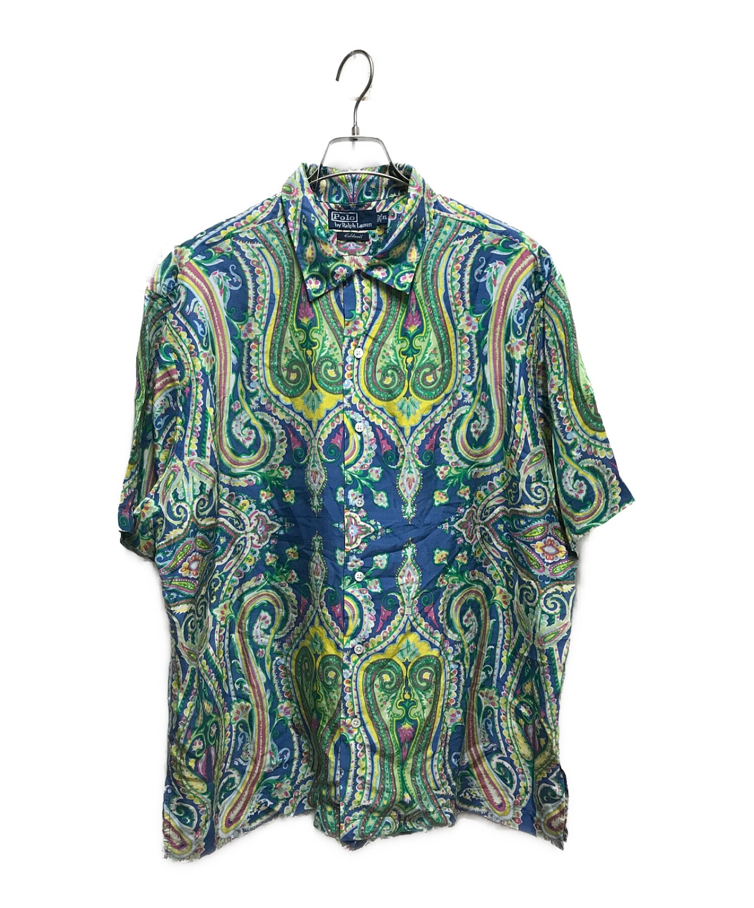 RALPH LAUREN ラルフローレン ペイズリー グリーン 半袖シャツ XL