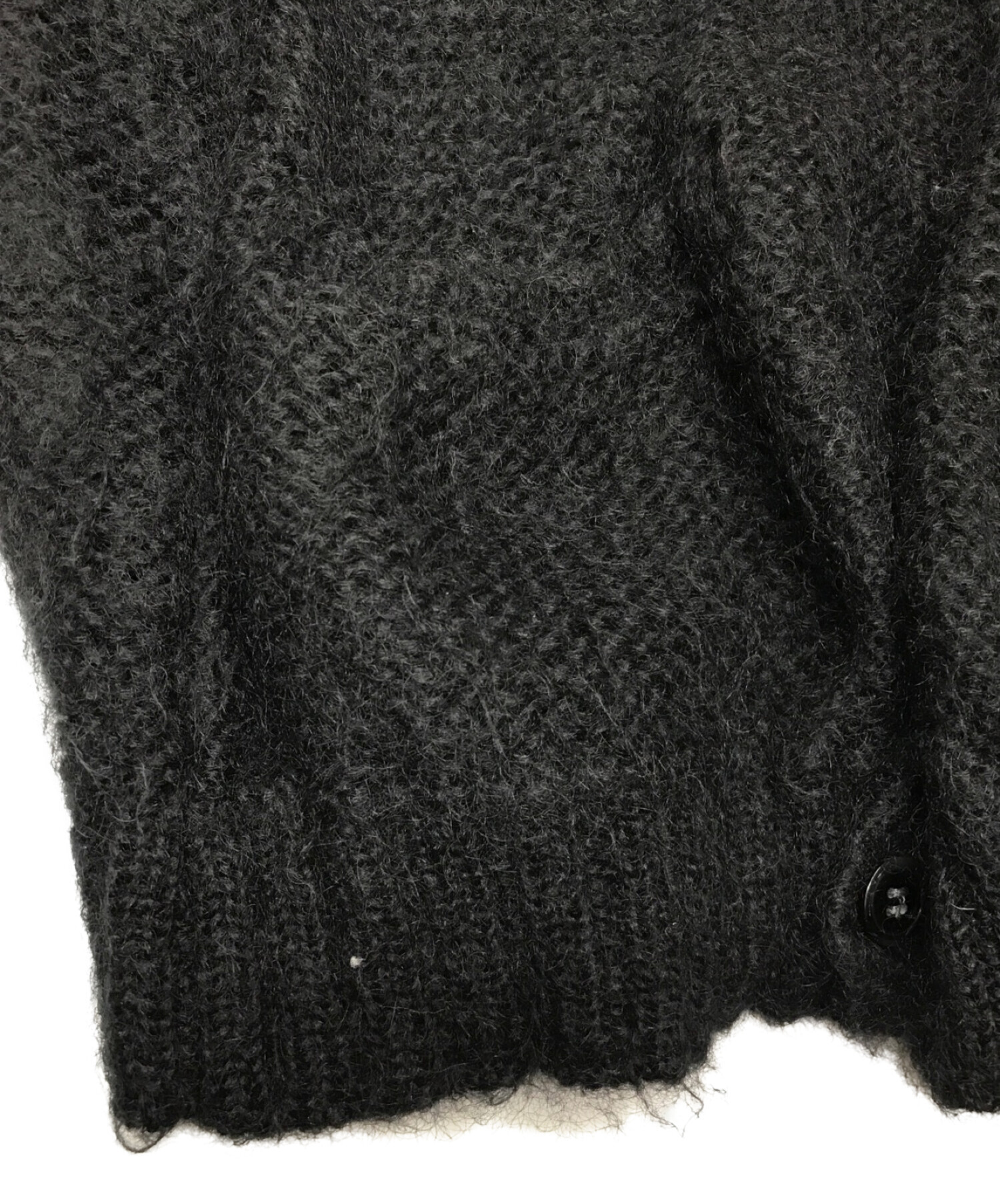 美品 古着 GDC モヘア カーディガン 黒 ブラック 毛足長 KANDAHAR BLACK MOHAIR CARDIGAN（MEDIUM/ALMOST DEADSTOCK） - 古着屋