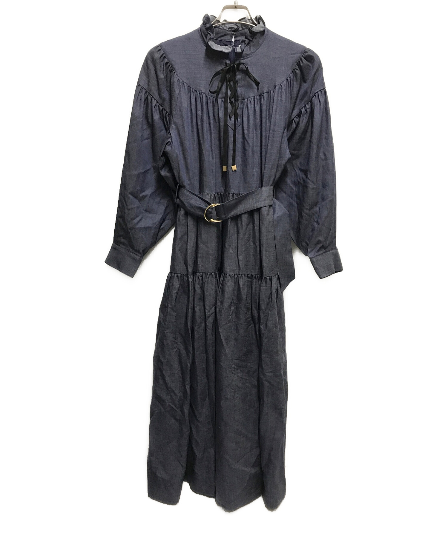 中古・古着通販】ADELLY (アデリー) レースアップティアードワンピース 