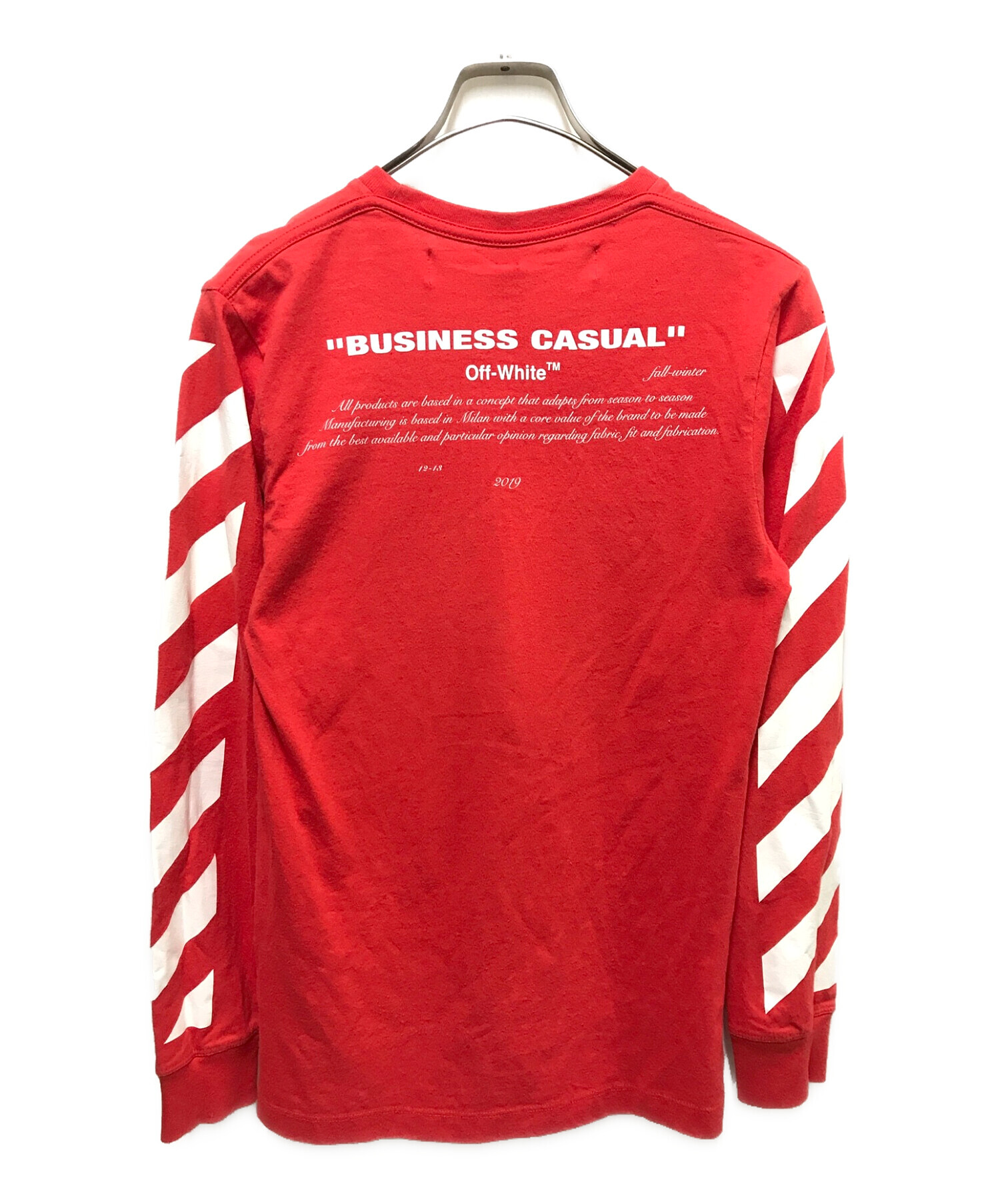 中古・古着通販】OFFWHITE (オフホワイト) BERNINI L/S T-SHIRT レッド 