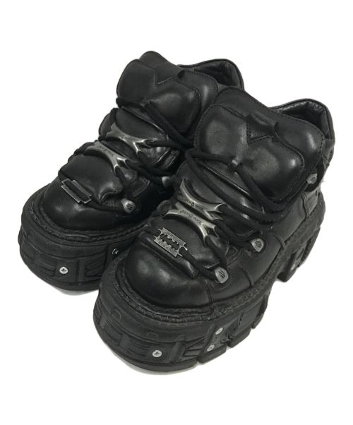 中古・古着通販】NEW ROCK (ニューロック) ANKLE BOOT BLACK IMPERFECT 