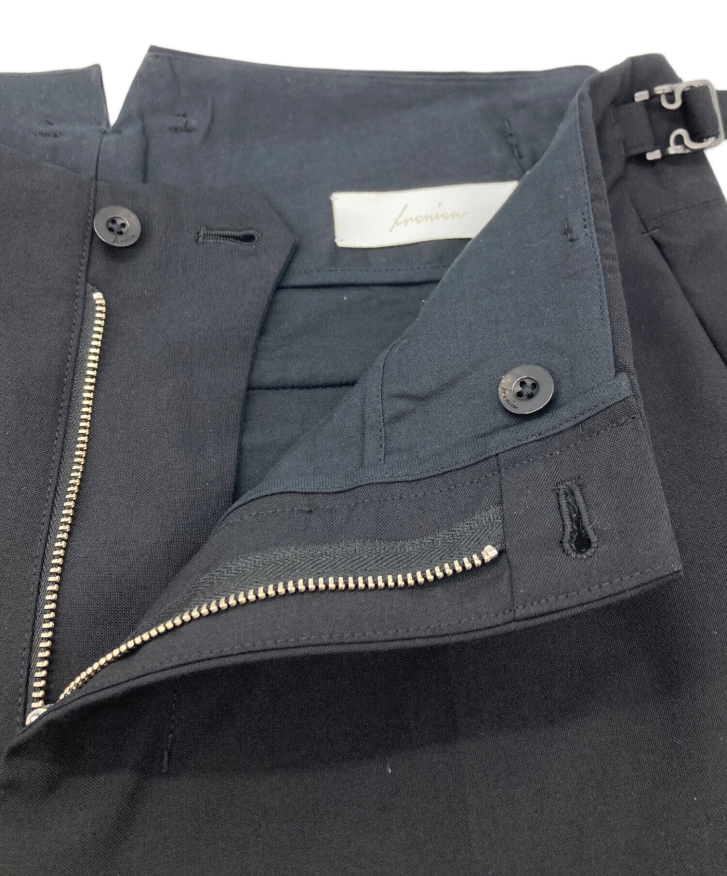 中古・古着通販】IRENISA (イレニサ) SEMI FLARED PANTS ブラック