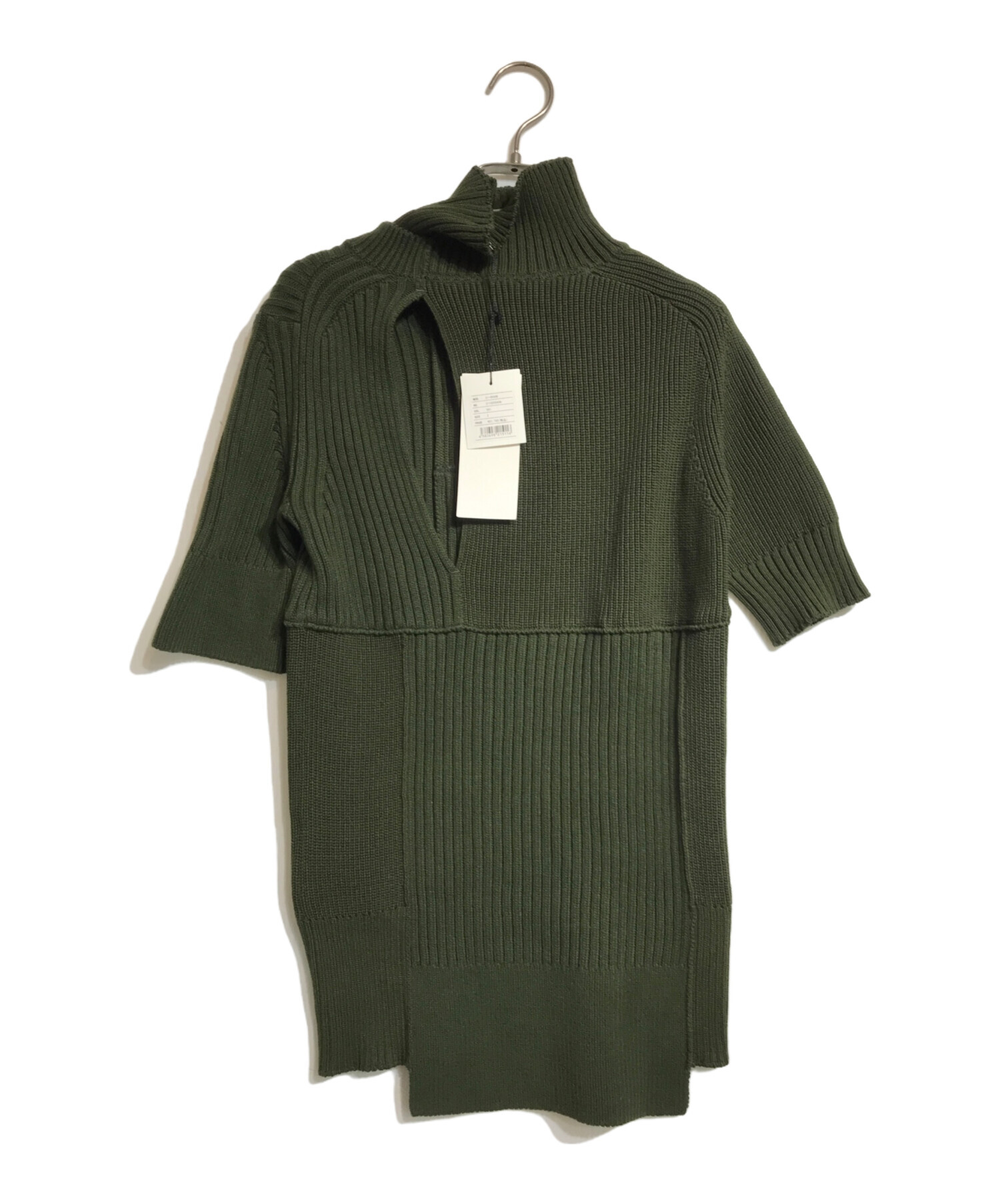 中古・古着通販】sacai (サカイ) S/Sリブニット グリーン サイズ:2 