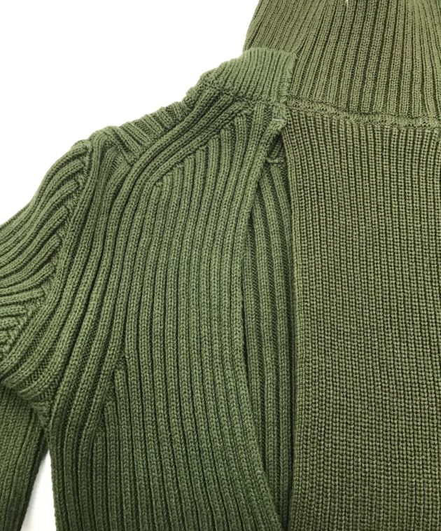中古・古着通販】sacai (サカイ) S/Sリブニット グリーン サイズ:2 