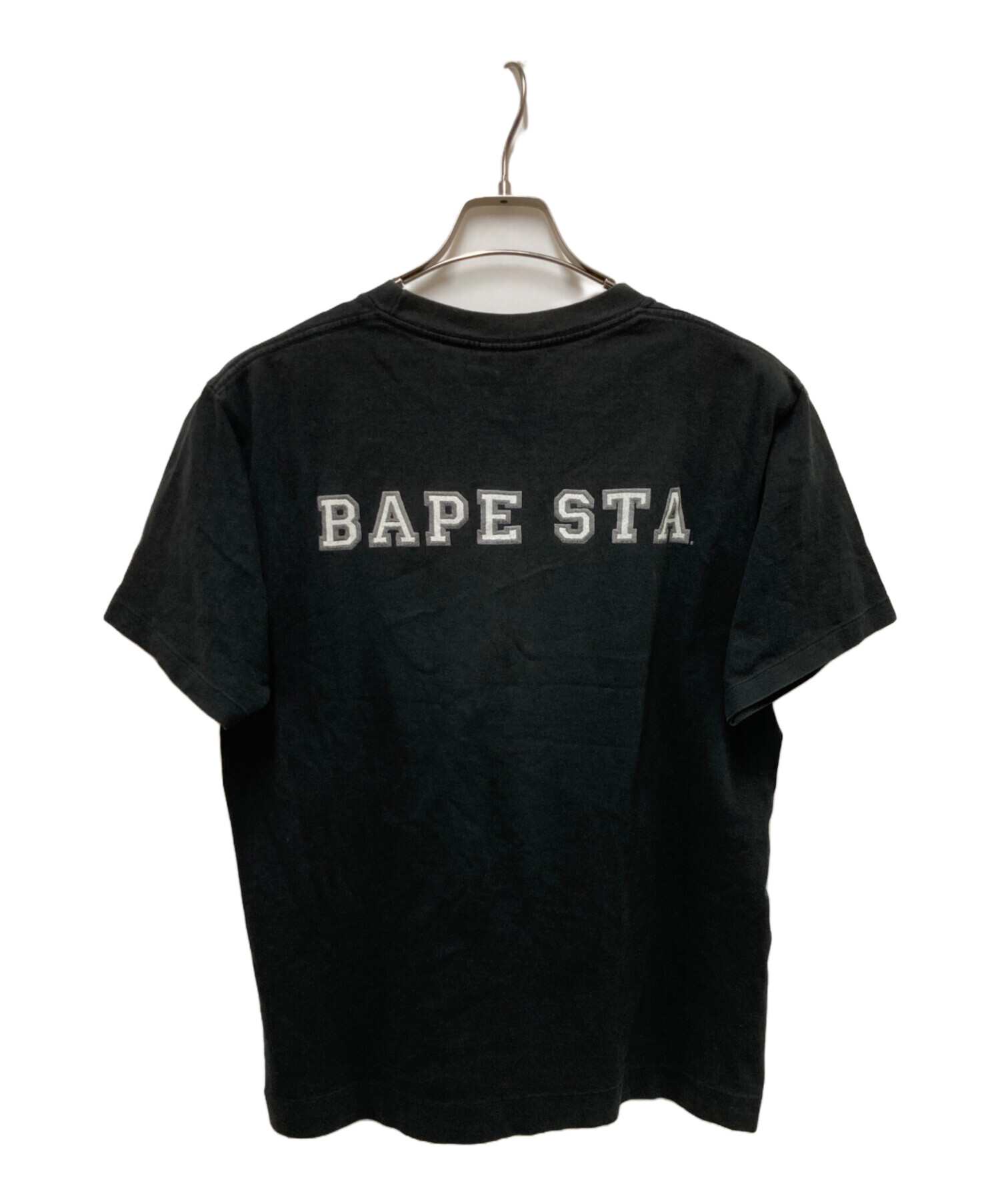 A BATHING APE 黒 Tシャツ Mサイズ BAPE X MR. COLLEGE RELAXED FIT 