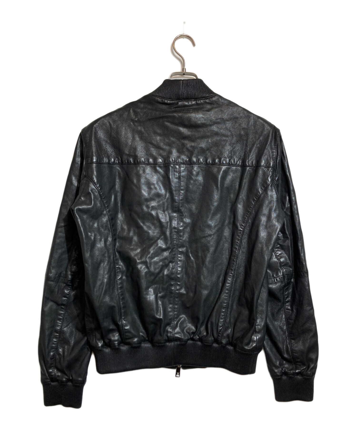 ARMANI JEANS 30周年記念モデル ブラック　ラムレザージャケット ARMANI JEANS 30周年記念モデル ブラック ラムレザージャケット