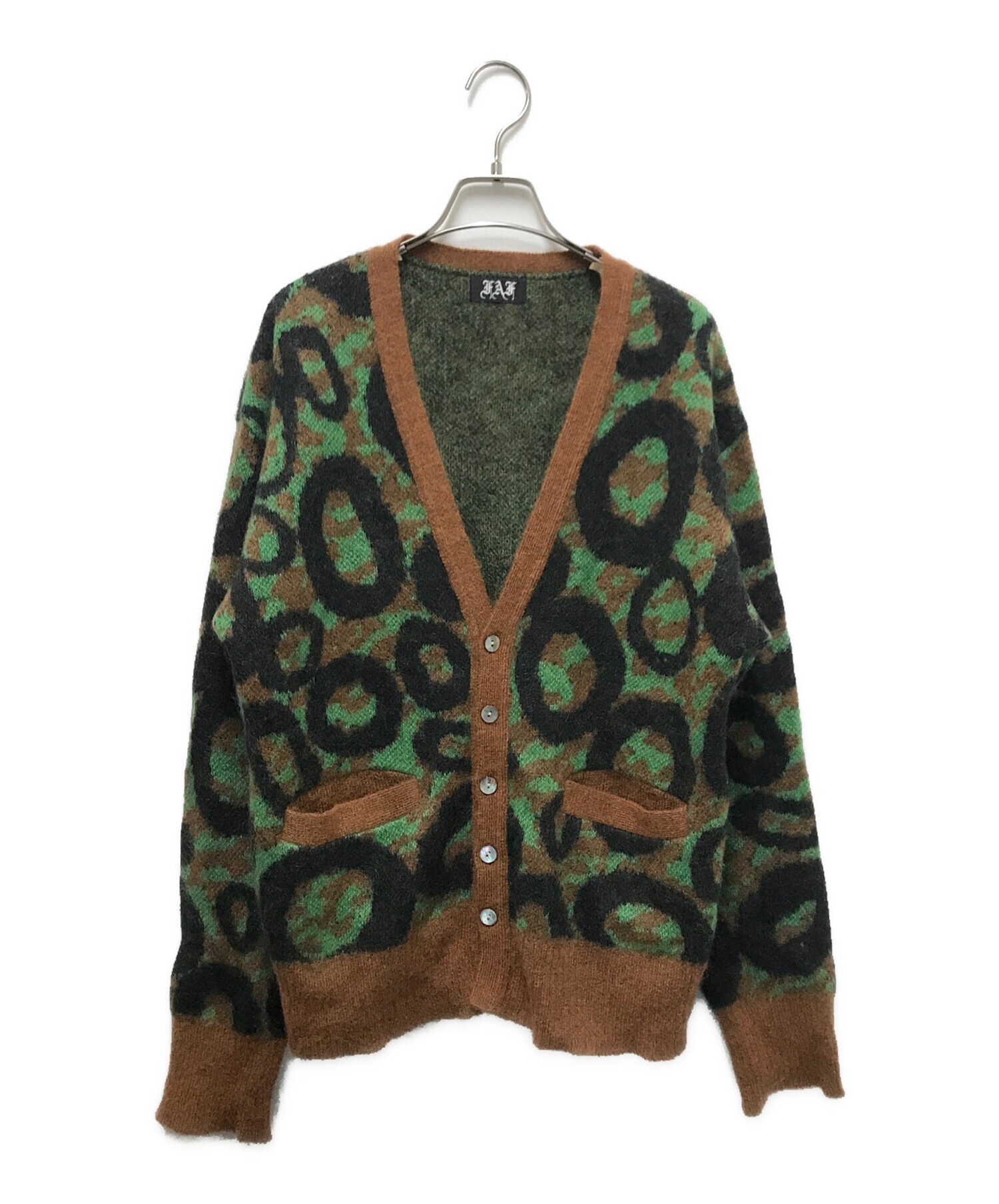 中古・古着通販】FAF (エフエイエフ) モヘアカーディガン グリーン