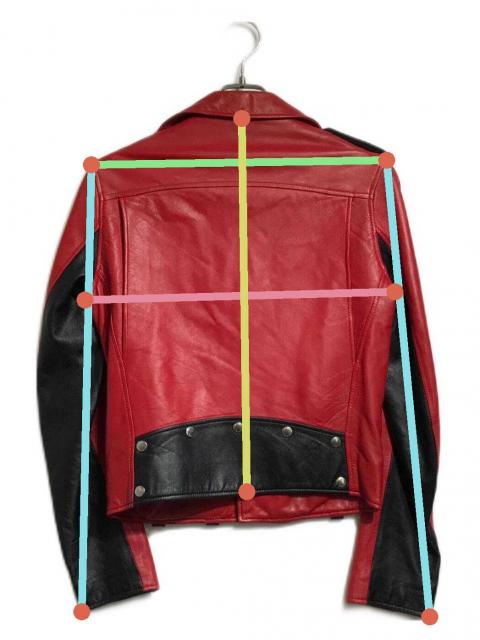 着画あり希少EVISUモノグラムライダース赤　HIPHOPBBOY 🏍️ シングルライダース初めまして 彼はバイクを持っていません outer