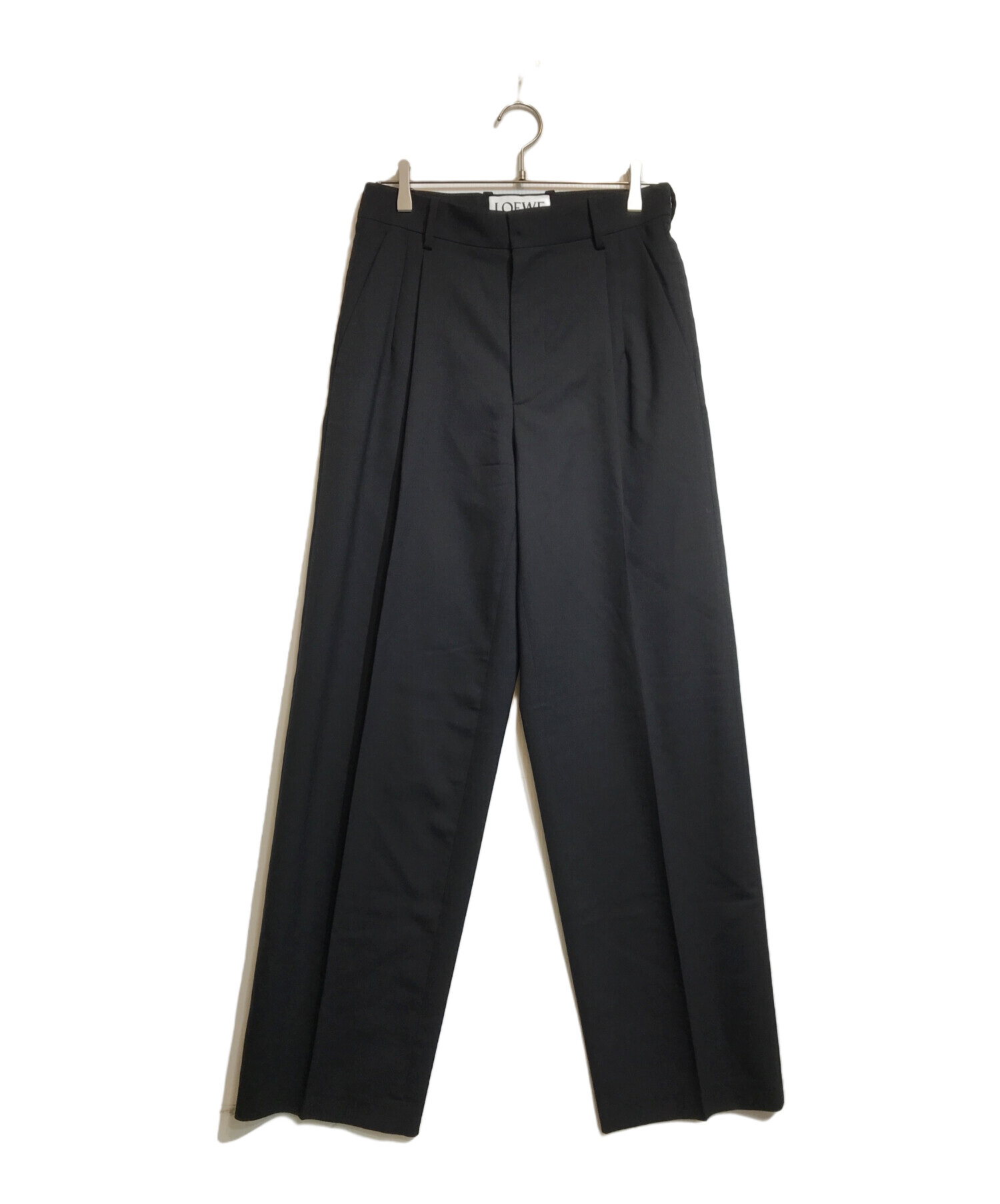 中古・古着通販】LOEWE (ロエベ) ワイドスラックス ブラック サイズ:44 