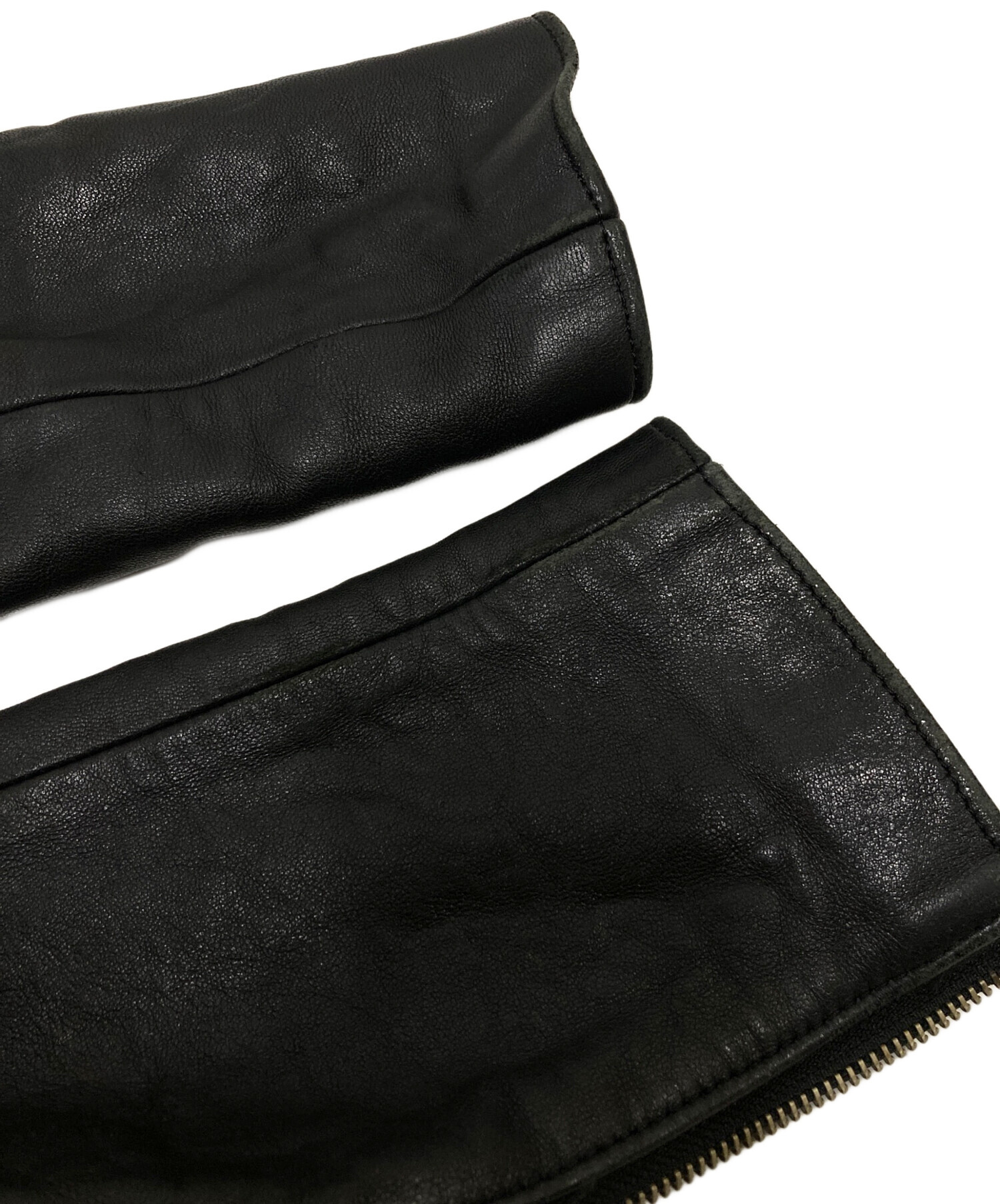 ブラックミーンズ　ライダース　ポーチ　used加工 blackmeans - 945-71TJ44-5 (BLACK/SILVER ZIP) | HAZE