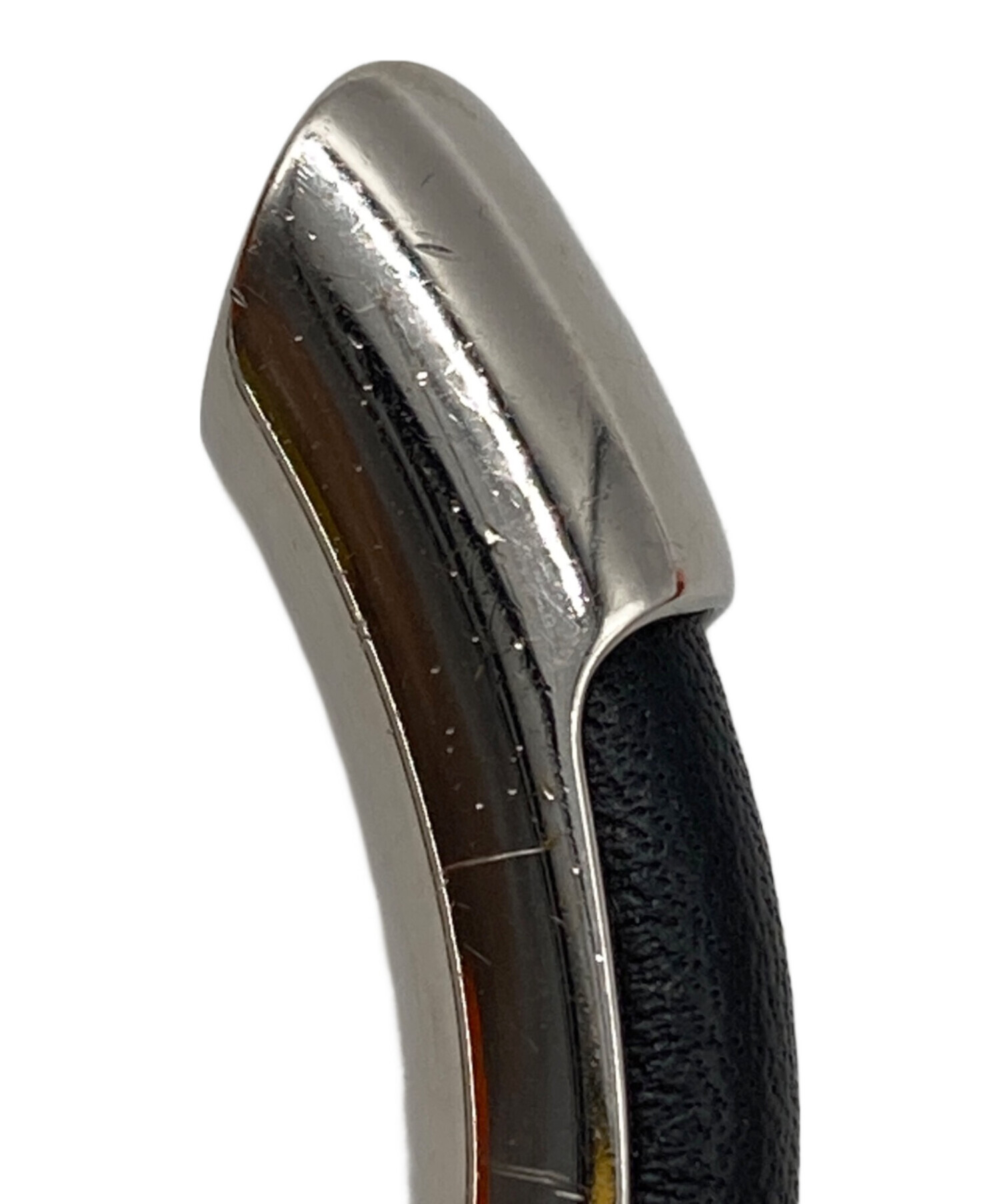 中古・古着通販】HERMES (エルメス) シルバー×レザーバングル シルバー