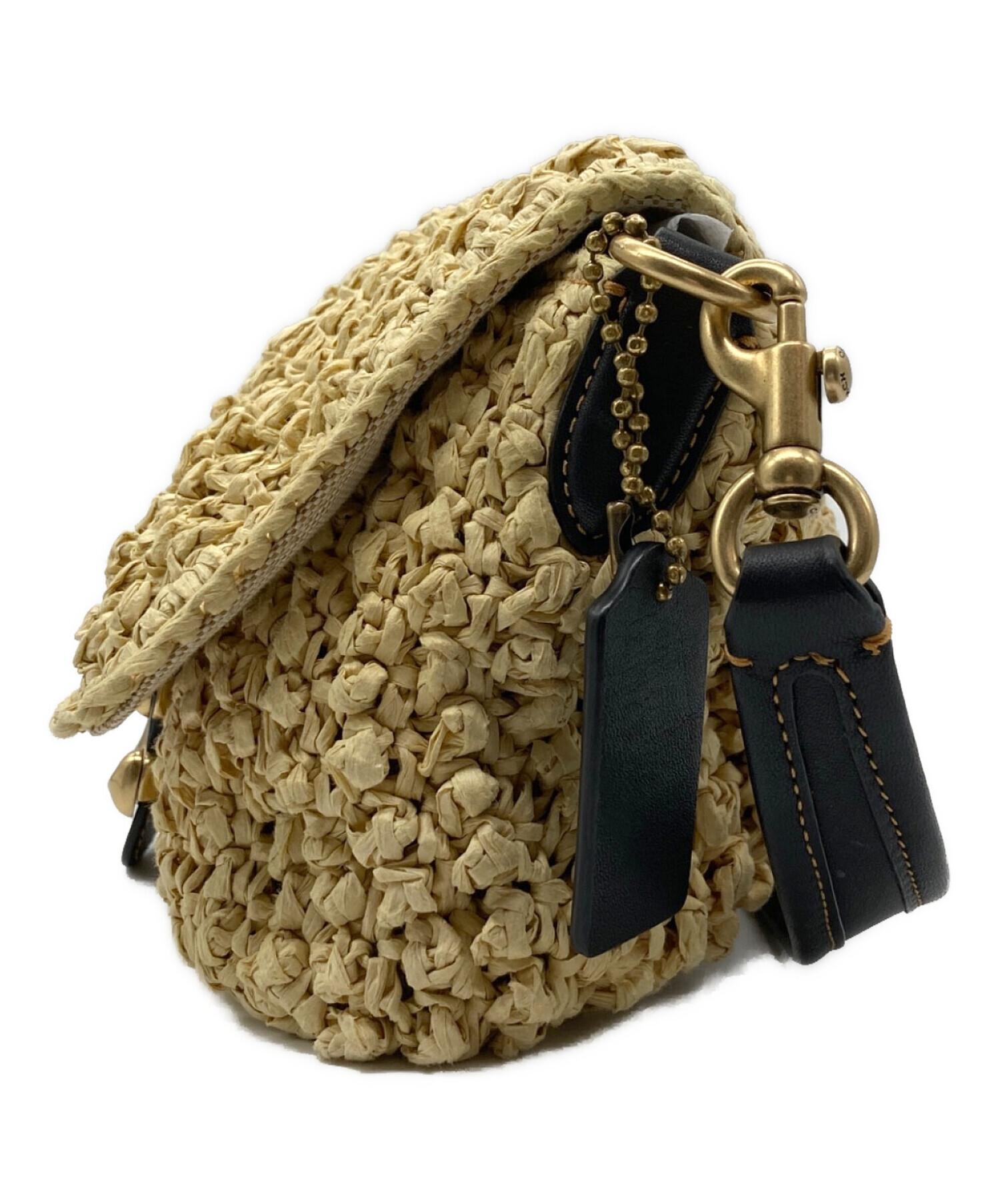 COACH コーチ ストローショルダーバッグ COACHソフトタビー ストロー