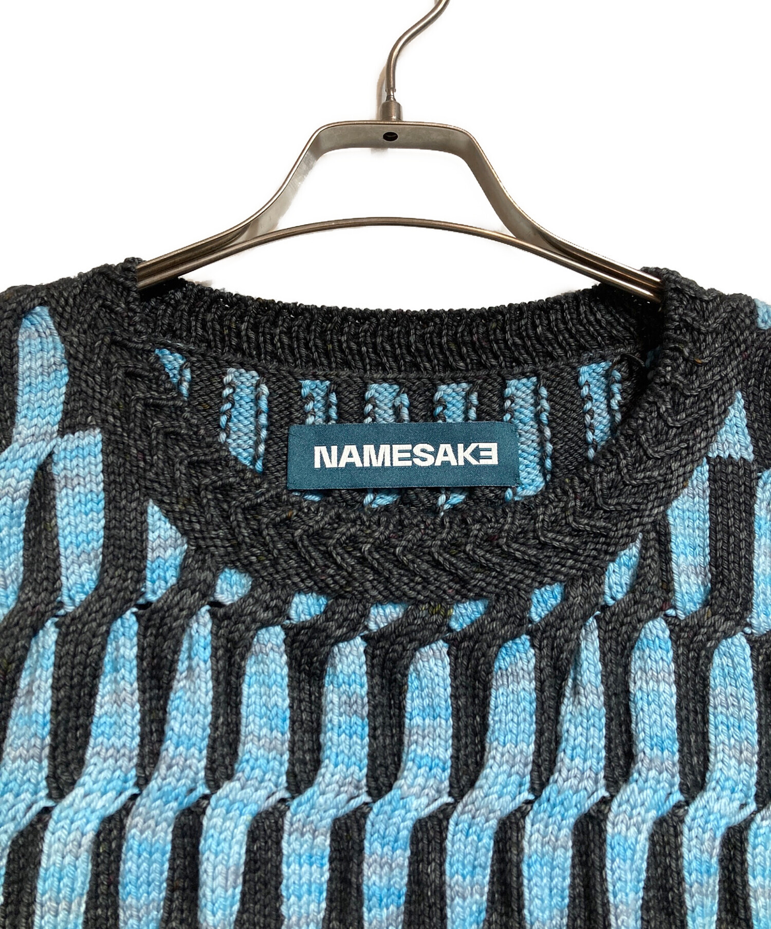 中古・古着通販】namesake (ネイムセイク) ニットベスト ブルー サイズ 