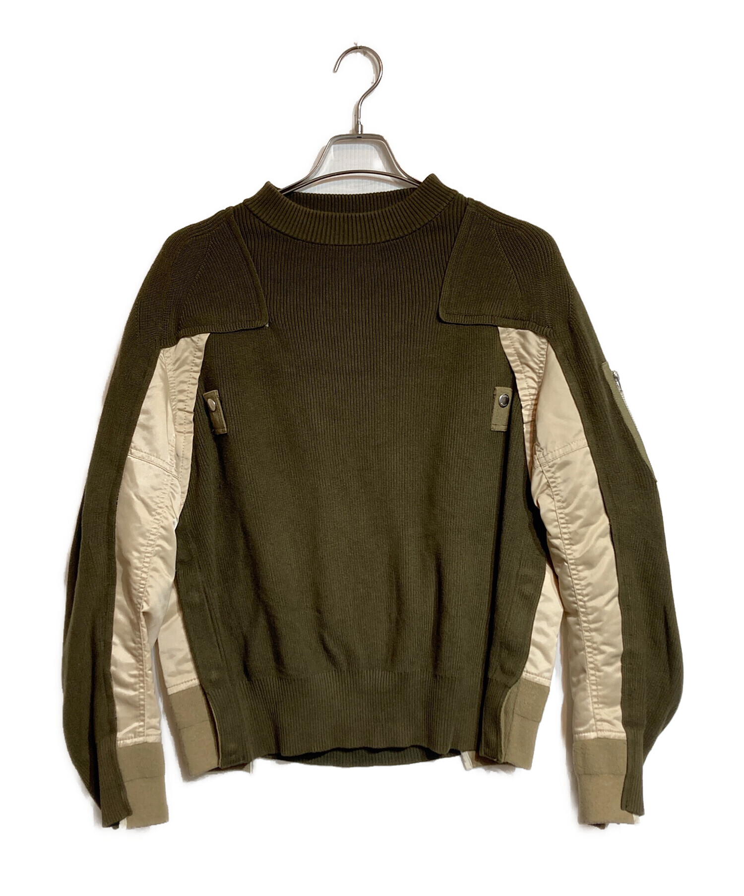 中古・古着通販】sacai (サカイ) Nylon Twill Mix Knit Pullover 