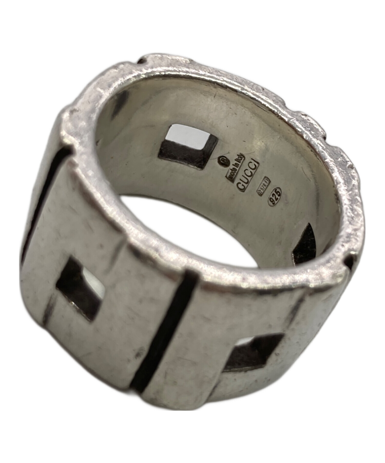 中古・古着通販】GUCCI (グッチ) スクエアカットリング サイズ:8 中古・古着通販】GUCCI (グッチ) スクエアカットリング サイズ:8
