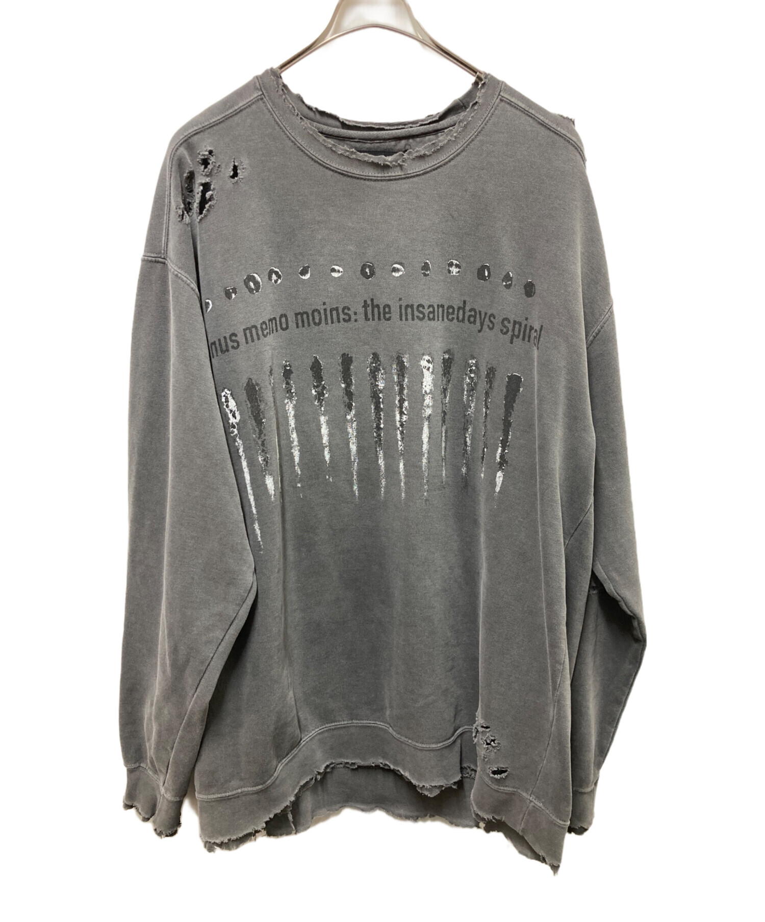 MINUS (ー) High-Neck ダメージ加工 スウェットマイナス