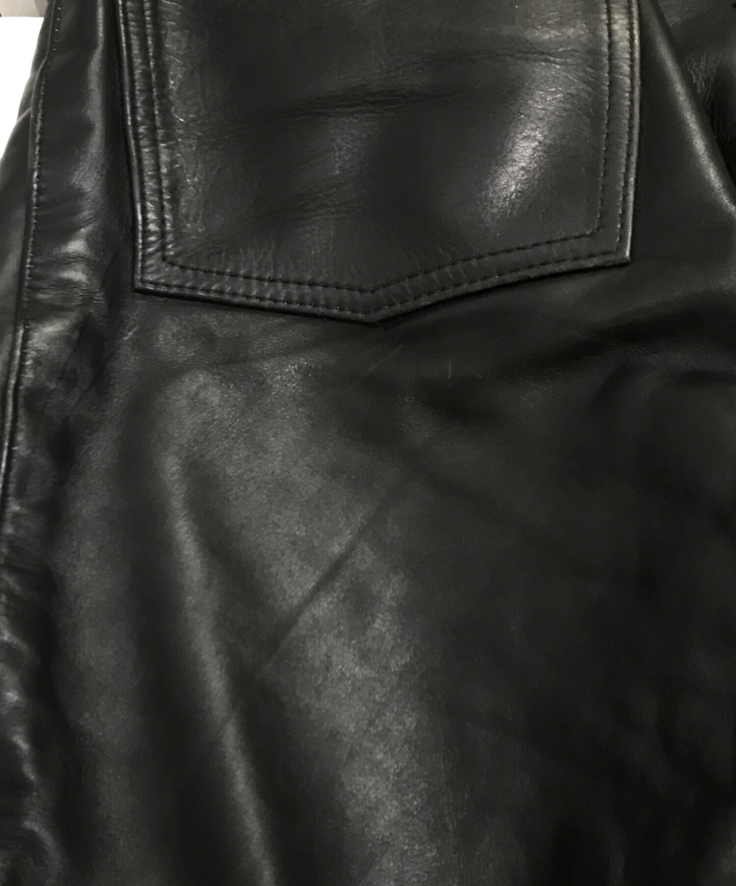 中古・古着通販】VANSON (バンソン) レザーパンツ ブラック サイズ