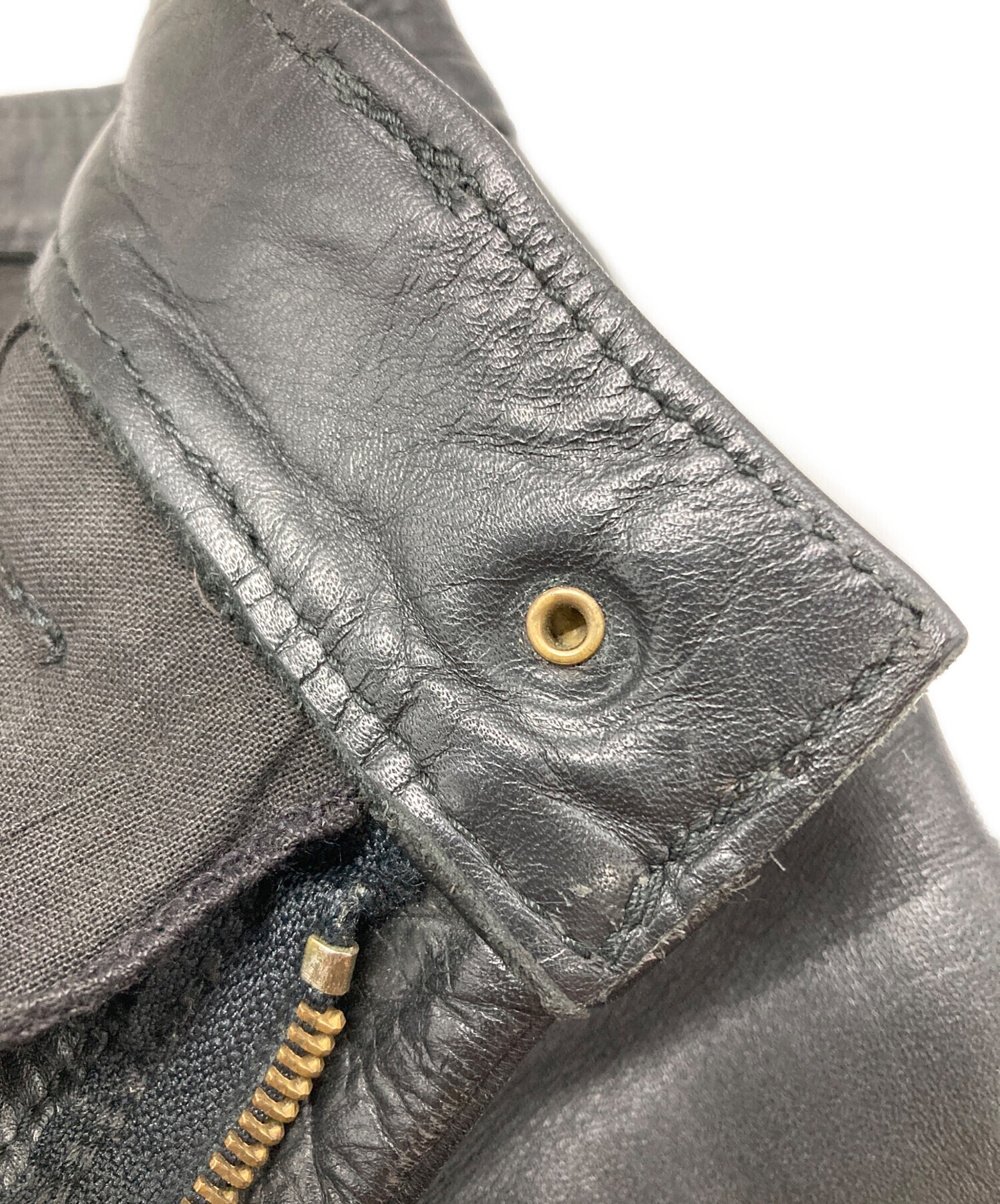 中古・古着通販】Aero LEATHER (エアロレザー) レザーパンツ ブラック