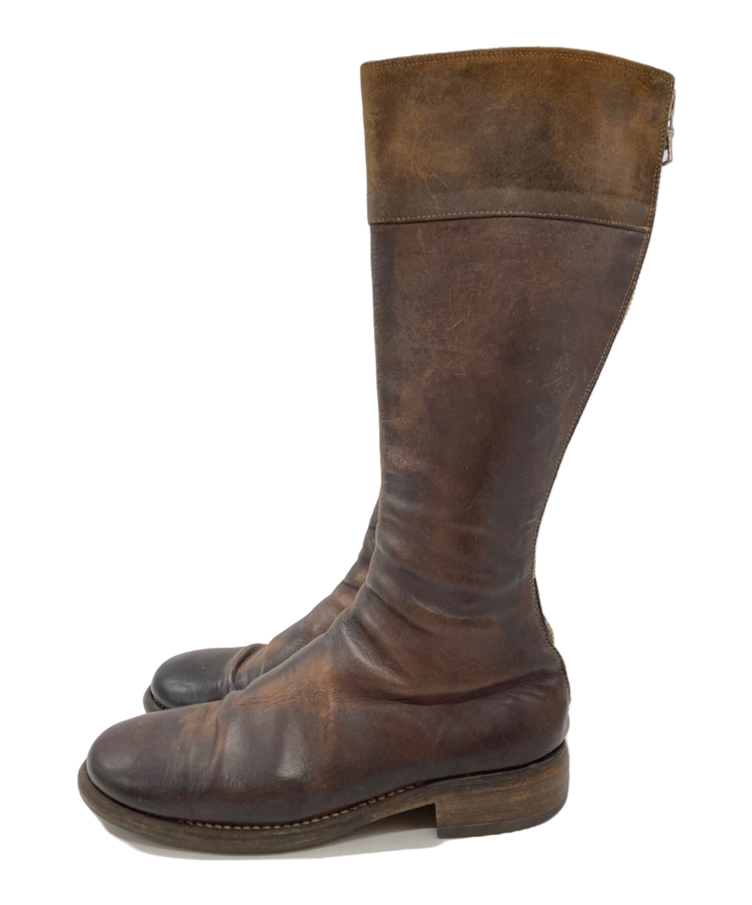 guidi 989 ブラウン バックジップ ロングブーツ 37 中古・古着通販】GUIDI (グイディ) バックジップロングブーツ ブラウン