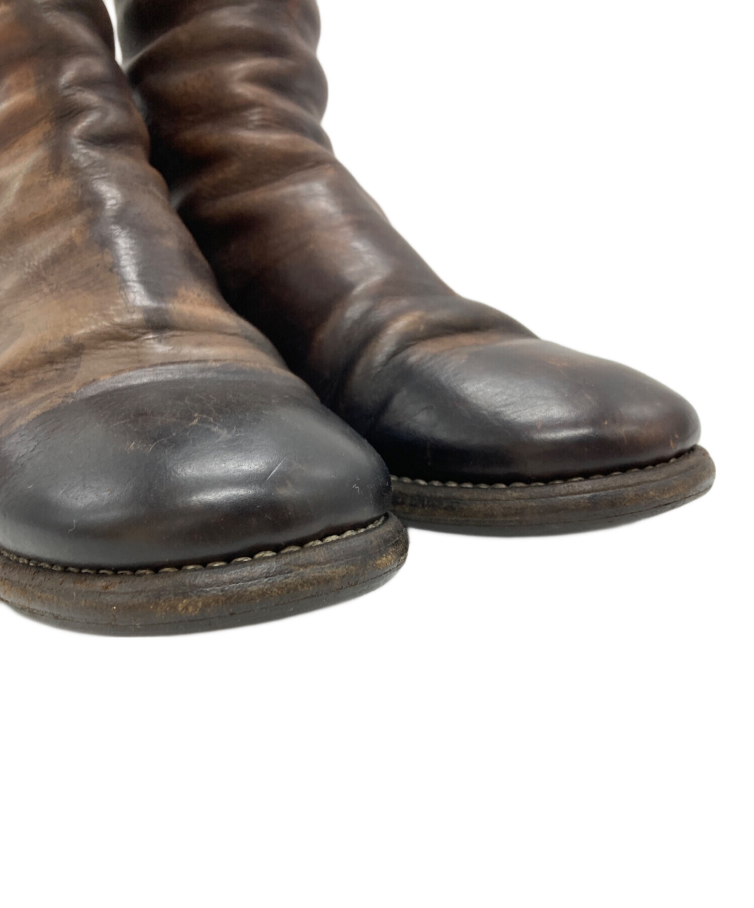 GUIDI ブーツ ブラウン 37 中古・古着通販】GUIDI (グイディ) バックジップロングブーツ ブラウン