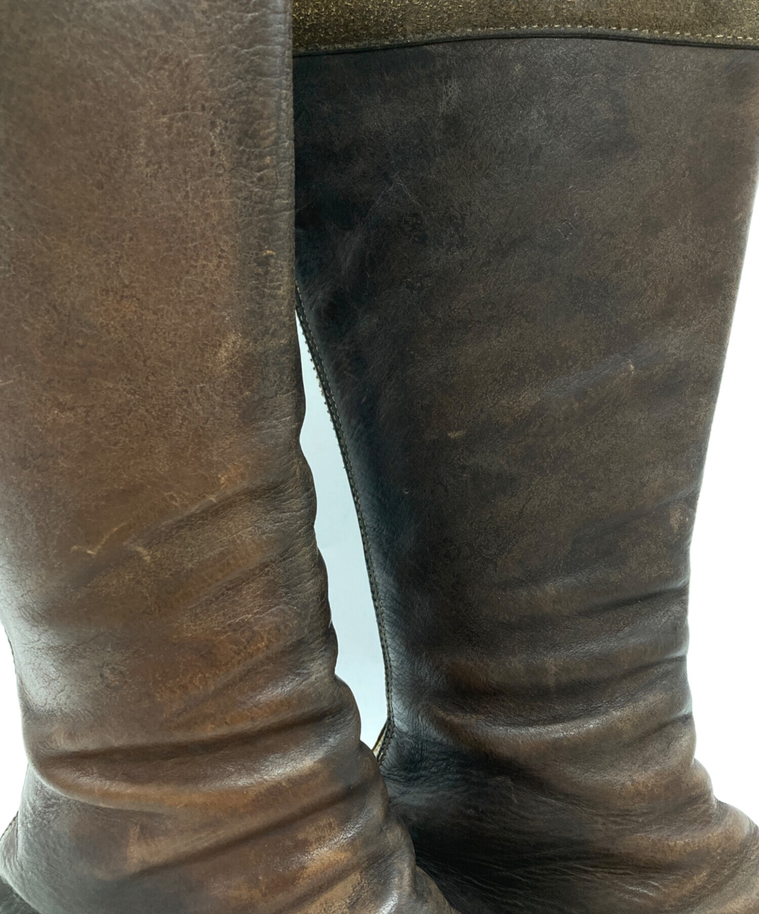 中古・古着通販】GUIDI (グイディ) バックジップロングブーツ ブラウン