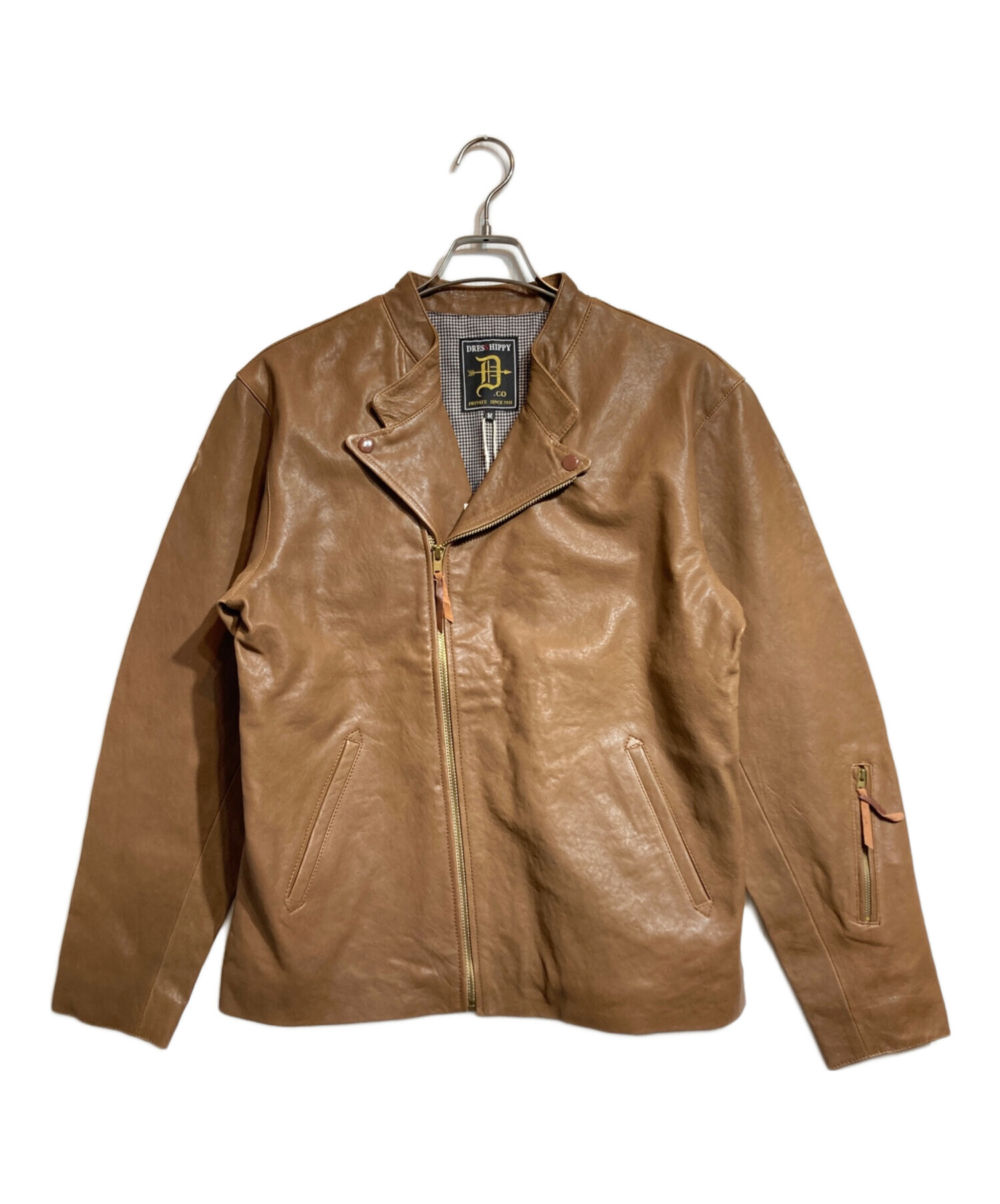 AT-DIRTY ベージュ レザージャケット Lサイズ 中古・古着通販】AT-DIRTY (アットダーティ) DH-RIDERS LEATHER JACKET